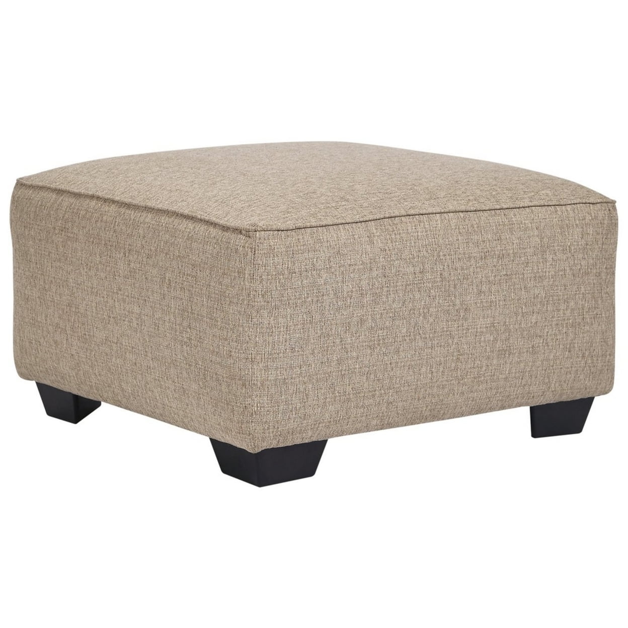 Square Textured Fabric Upholstered Oversized Accent Ottoman Beige - Saltoro Sherpi