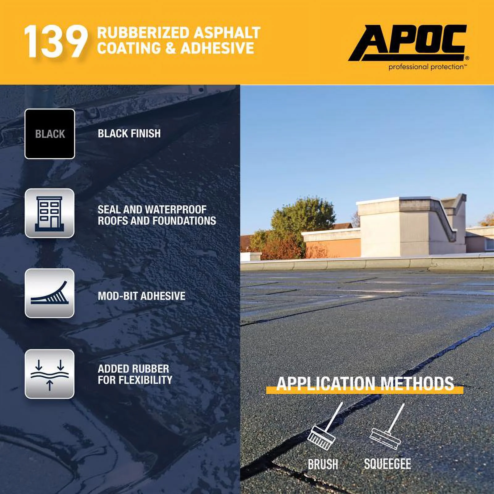 APOC  Roof & Foundation Coating, Black - 5 gal