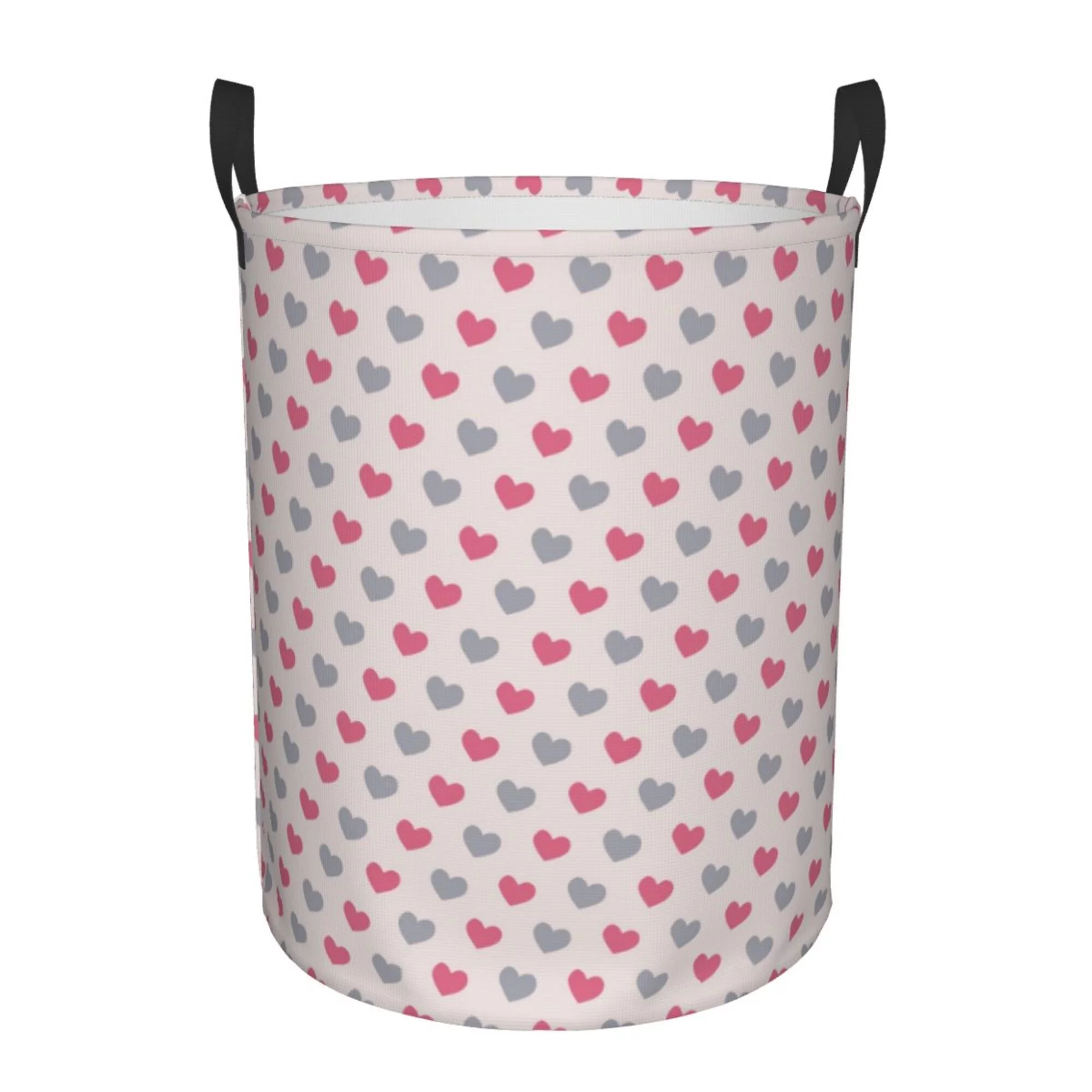 ZICANCN Rose Heart Pink Laundry Basket Organizer , Dirty Clothes Hamper for Bathroom Kids Girls Boys Laundry Hamper Small