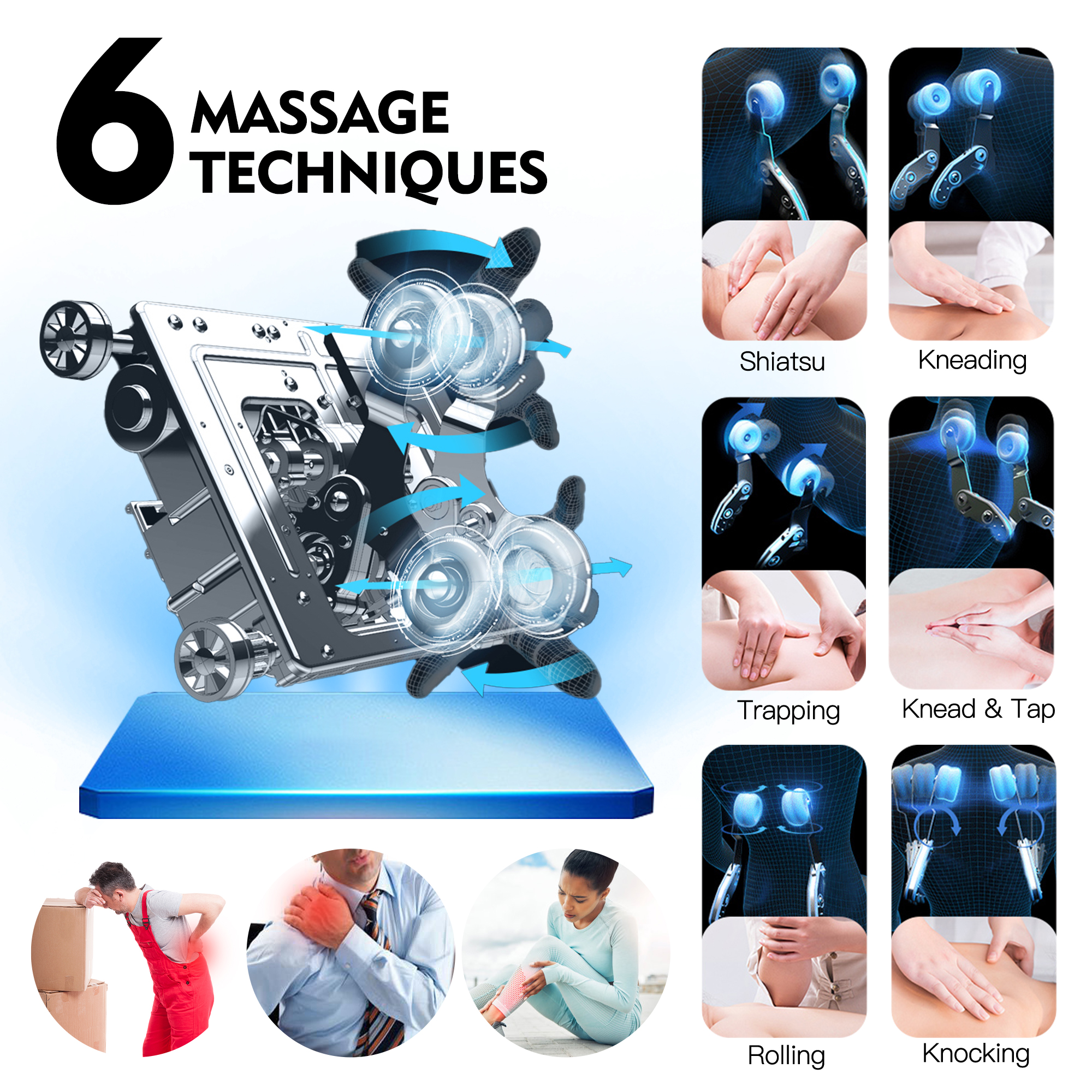 KOLLECKTIV Massage Chair Full Body Zero Gravity 4D SL Track Yoga Stretching, AI Voice, Black