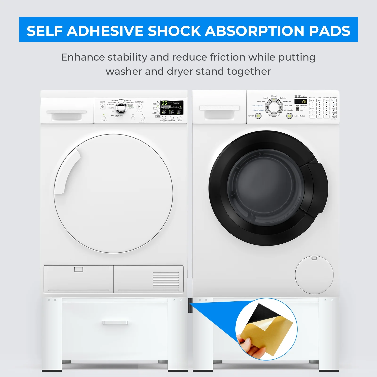 Dual Washing Machine Pedestals with Drawers 350Lb Heavy Duty Matalde 29