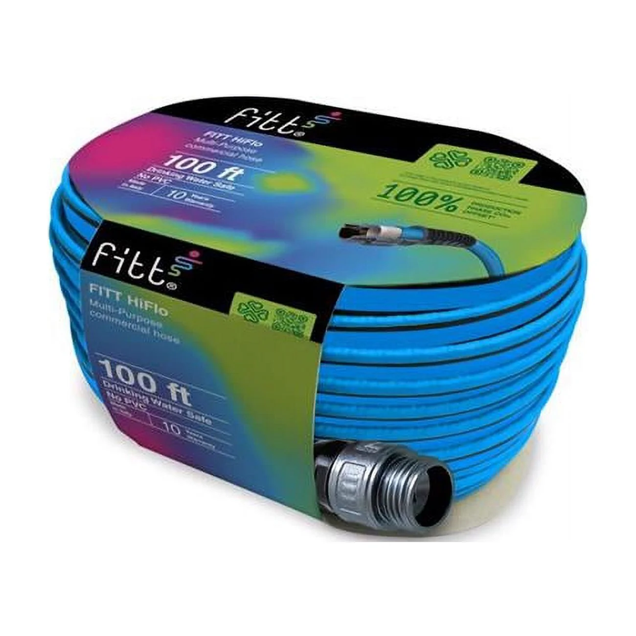 100 ft. HiFlo Medium Duty Commercial Grade Lightweight Garden Hose, Blue