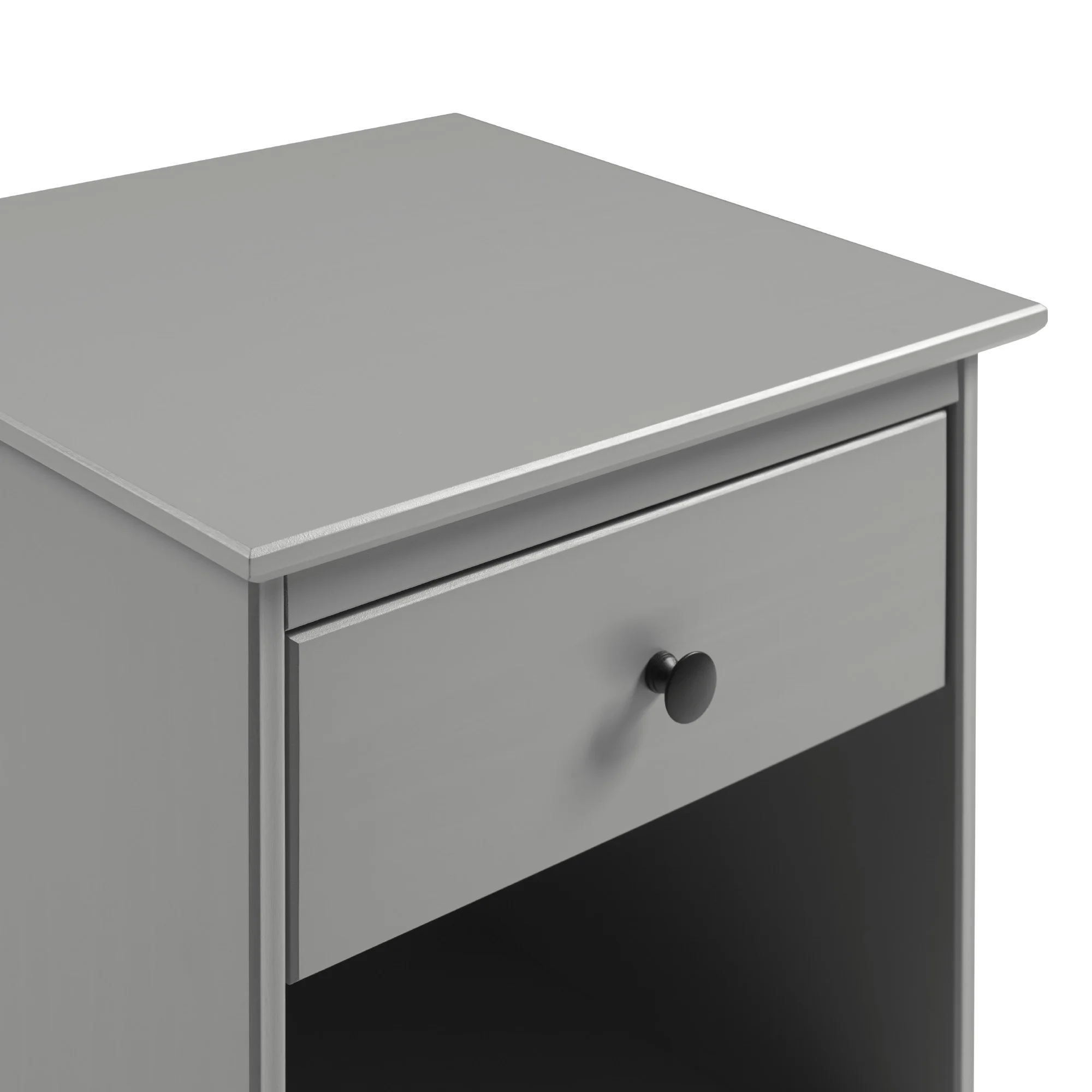 Walker Edison 25” Transitional 1-Drawer Solid Wood Nightstand, Grey