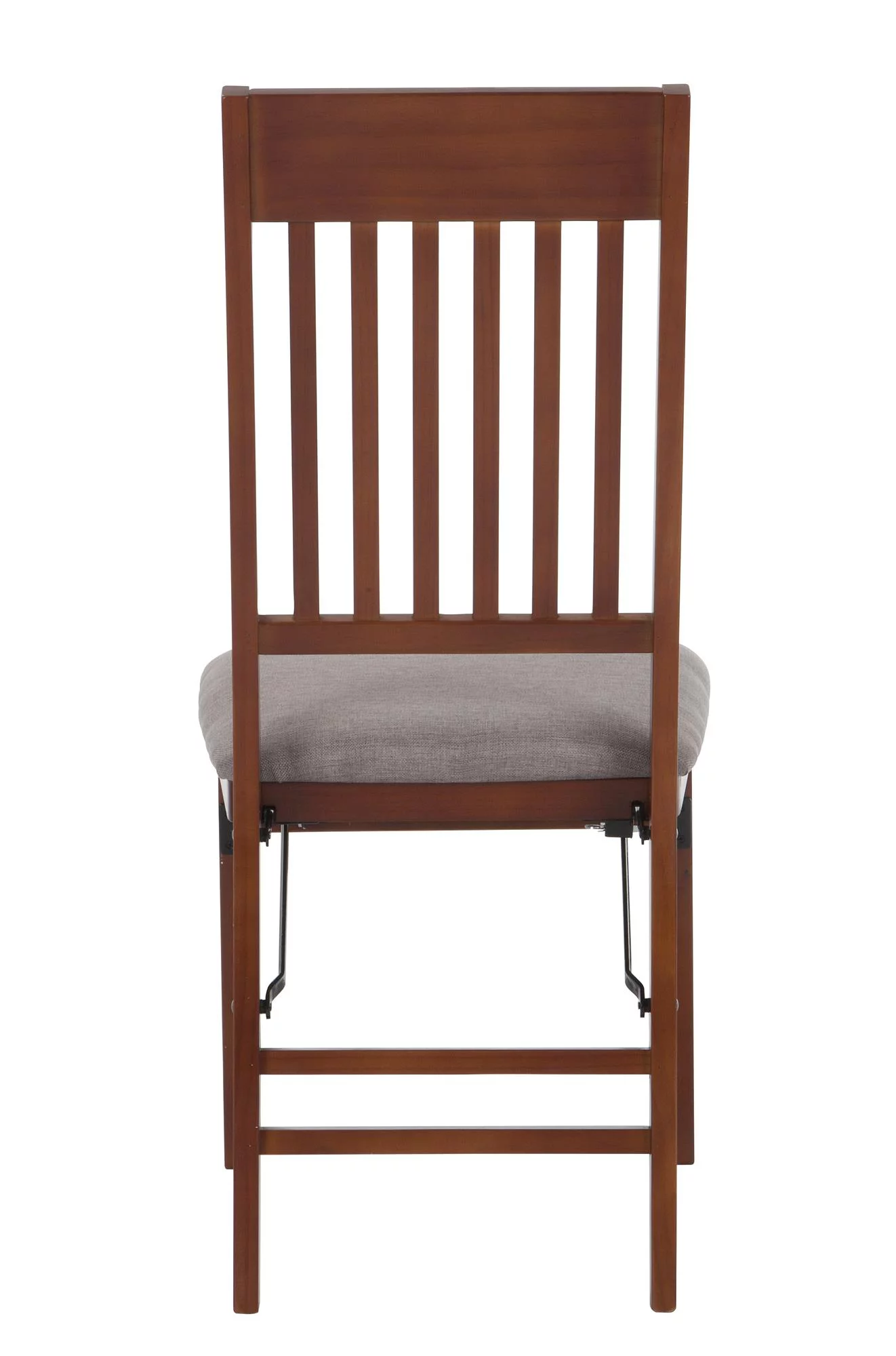 Queer Eye Oliver Mission Back Wood Folding Chair with Fabric Seat, Walnut Brown, 2-Pack