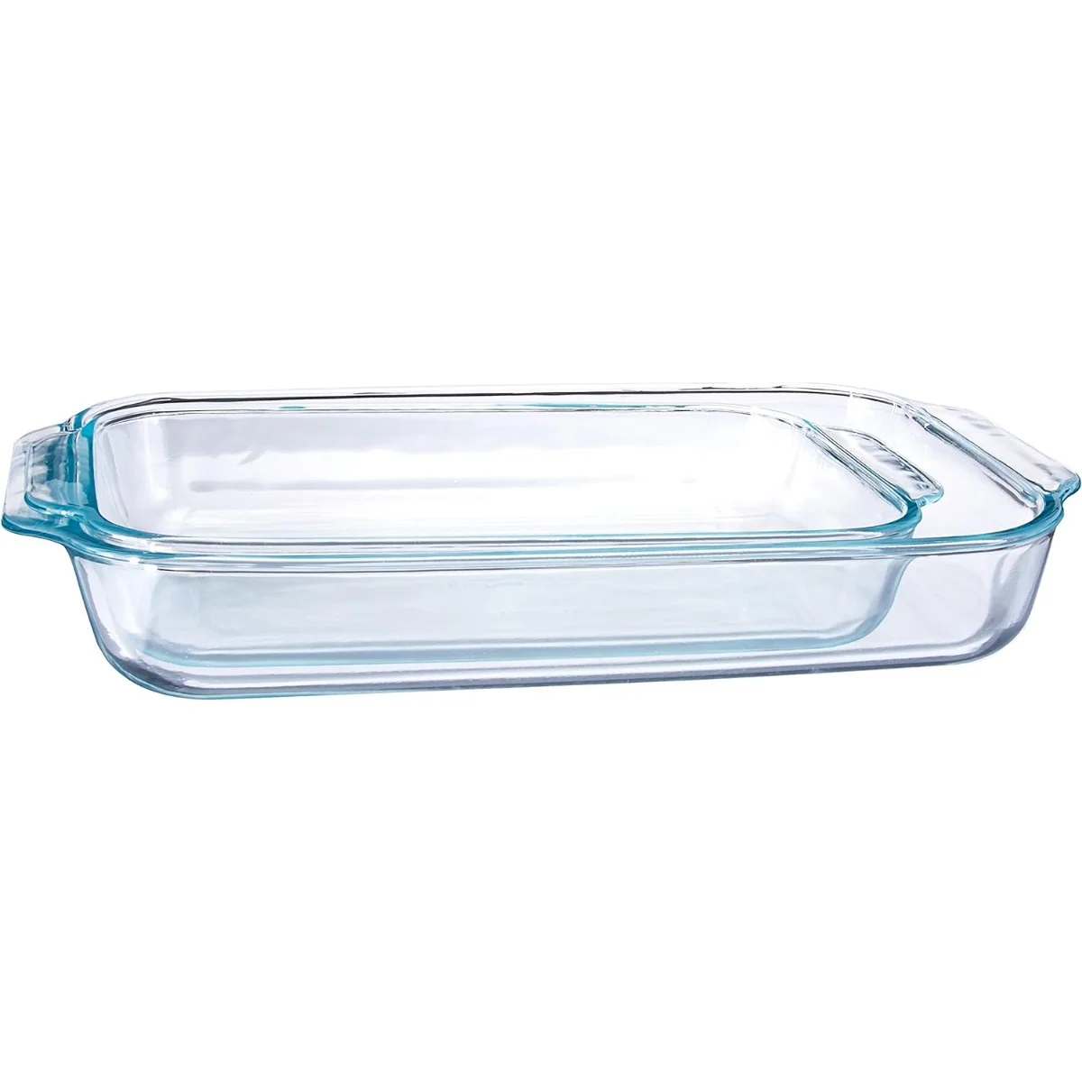 Basics Clear Oblong Glass Baking Dishes, 2 Piece Value Plus Pack Set