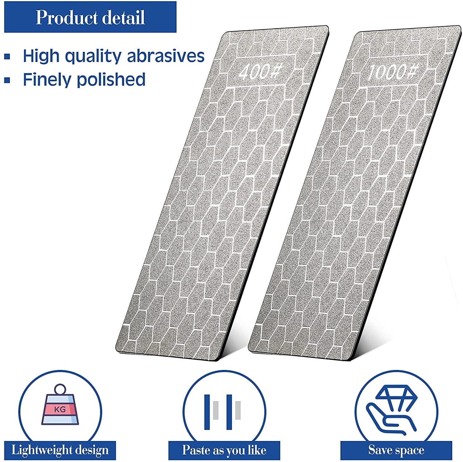 Double-Sided Diamond Sharpening Bench Stone, Grind Kitchen Knife Sharpener, Grit Sharpening Stone, Grit Knife and Tool Sharpener