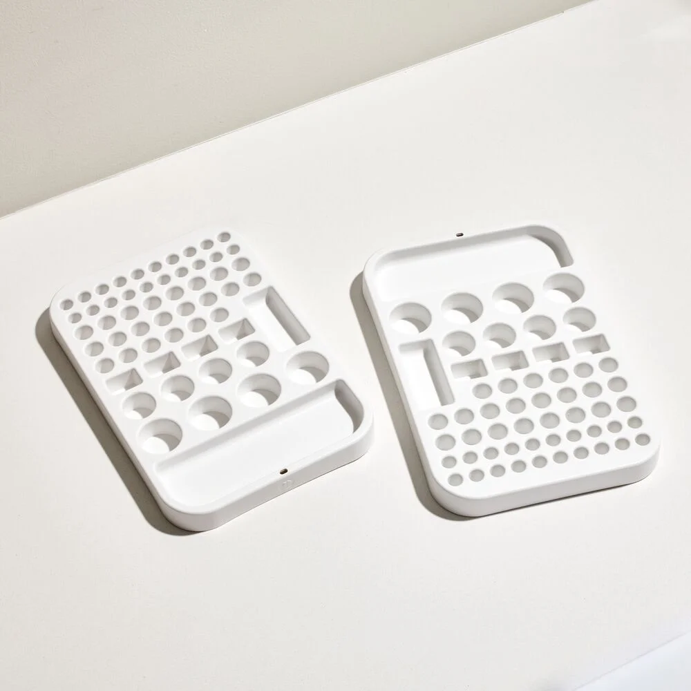 iDesign, Eco Bin 2-Set Plastic Open Top Battey Organizers, White