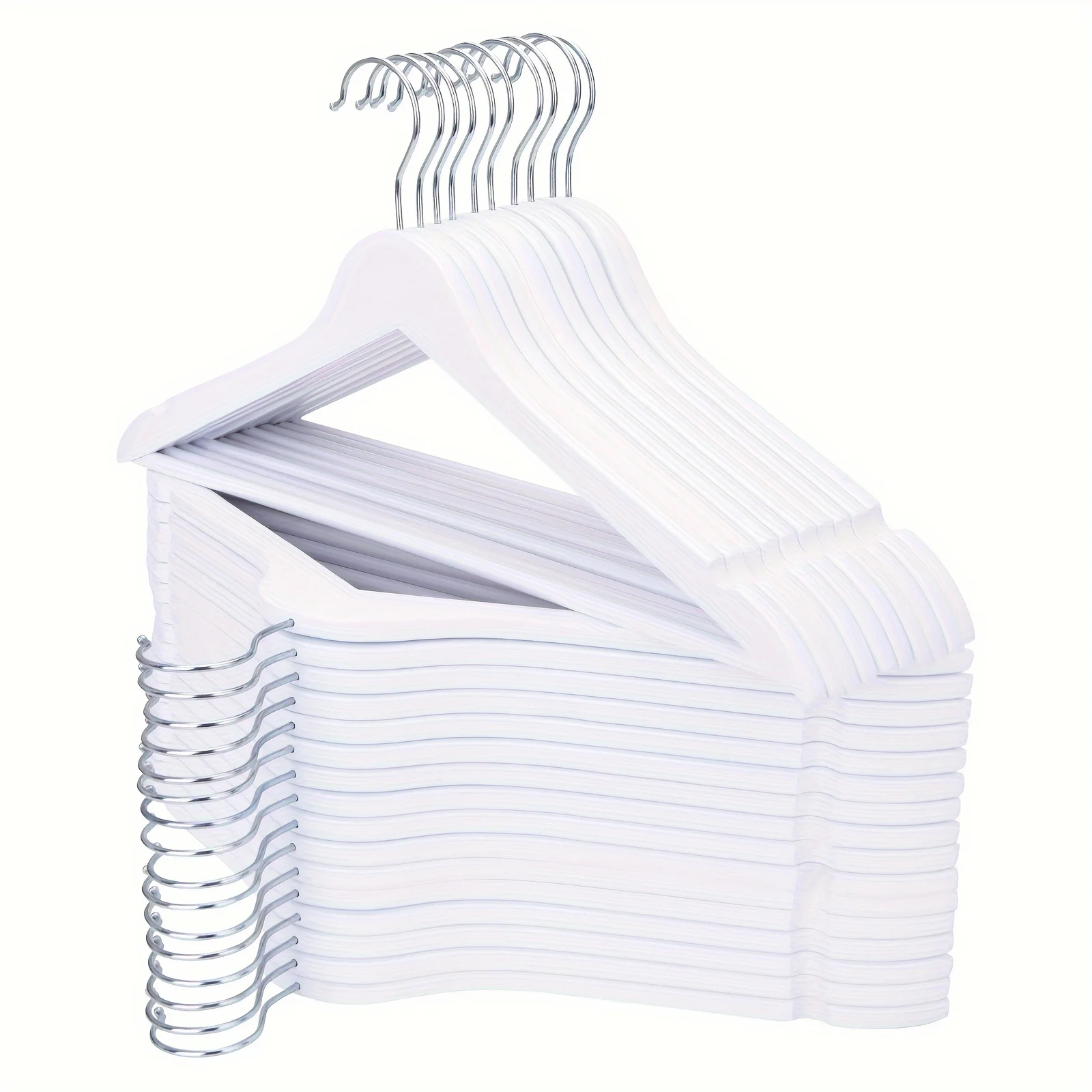 Solid Wooden Hangers 20 Pack, Wood Suit Hangers with Extra Smooth Finish, Precisely Cut Notches and Chrome Swivel Hook, Clothes Hangers for Shirt Coat Jacket Dress, Natural