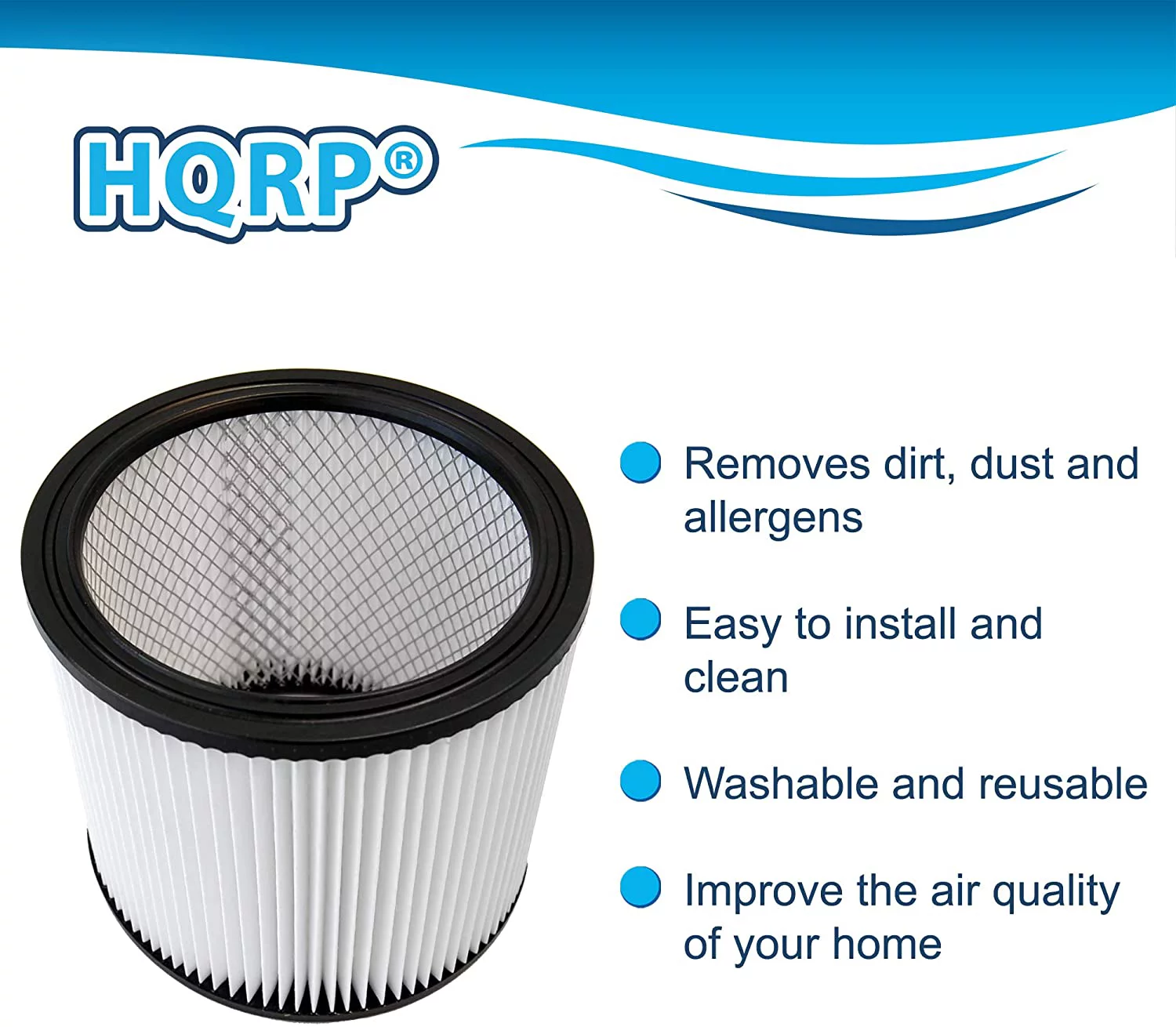 HQRP HEPA Cartridge Filter fits Shop-Vac 610-50-10 / 6105010 Vac Industrial Series