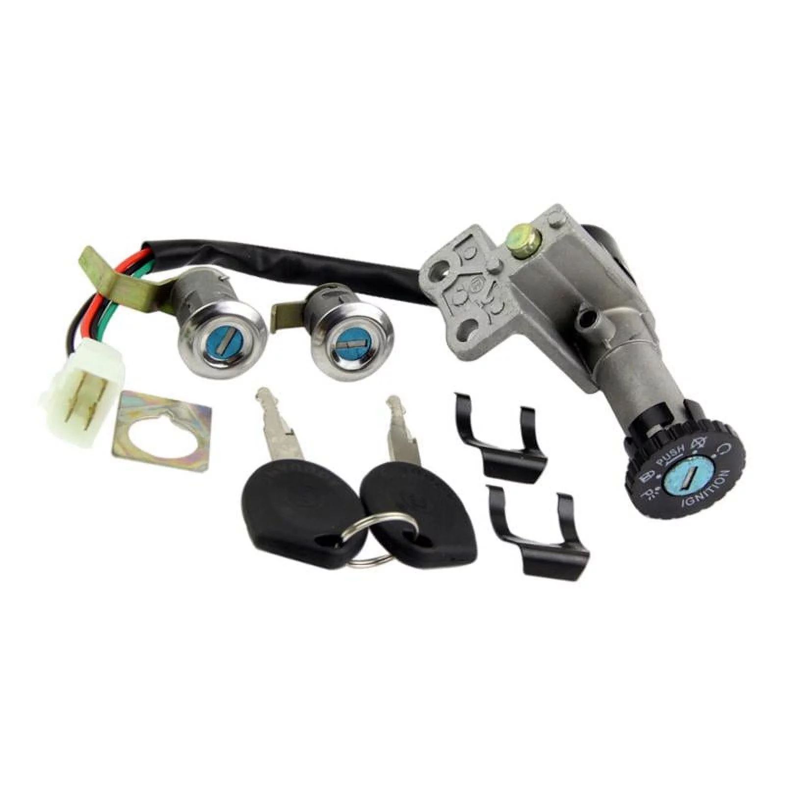 Ignition Switch Key Set ,4 Pin Plug Automotive Chinese Scooter Parts, Replacement Assembly , for Gy6 150Cc Moped Scooter