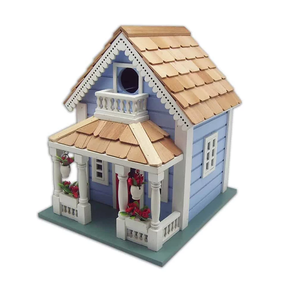 Home Bazaar HB-9520 Orleans Cottage Decorative Hanging Nest Birdhouse, Blue