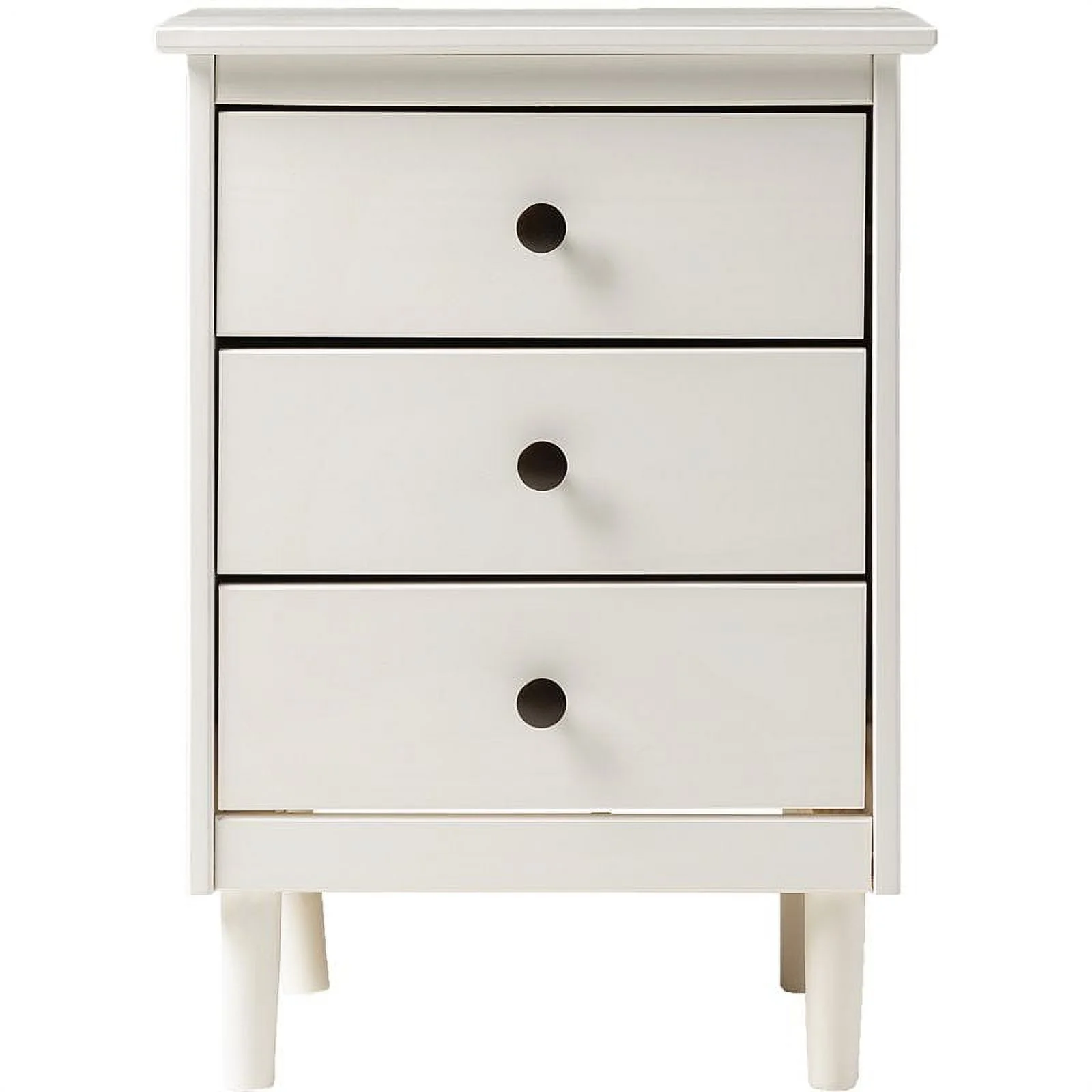 Home Square 2 Piece Solid Wood Nightstand Set with 3 Drawer in White
