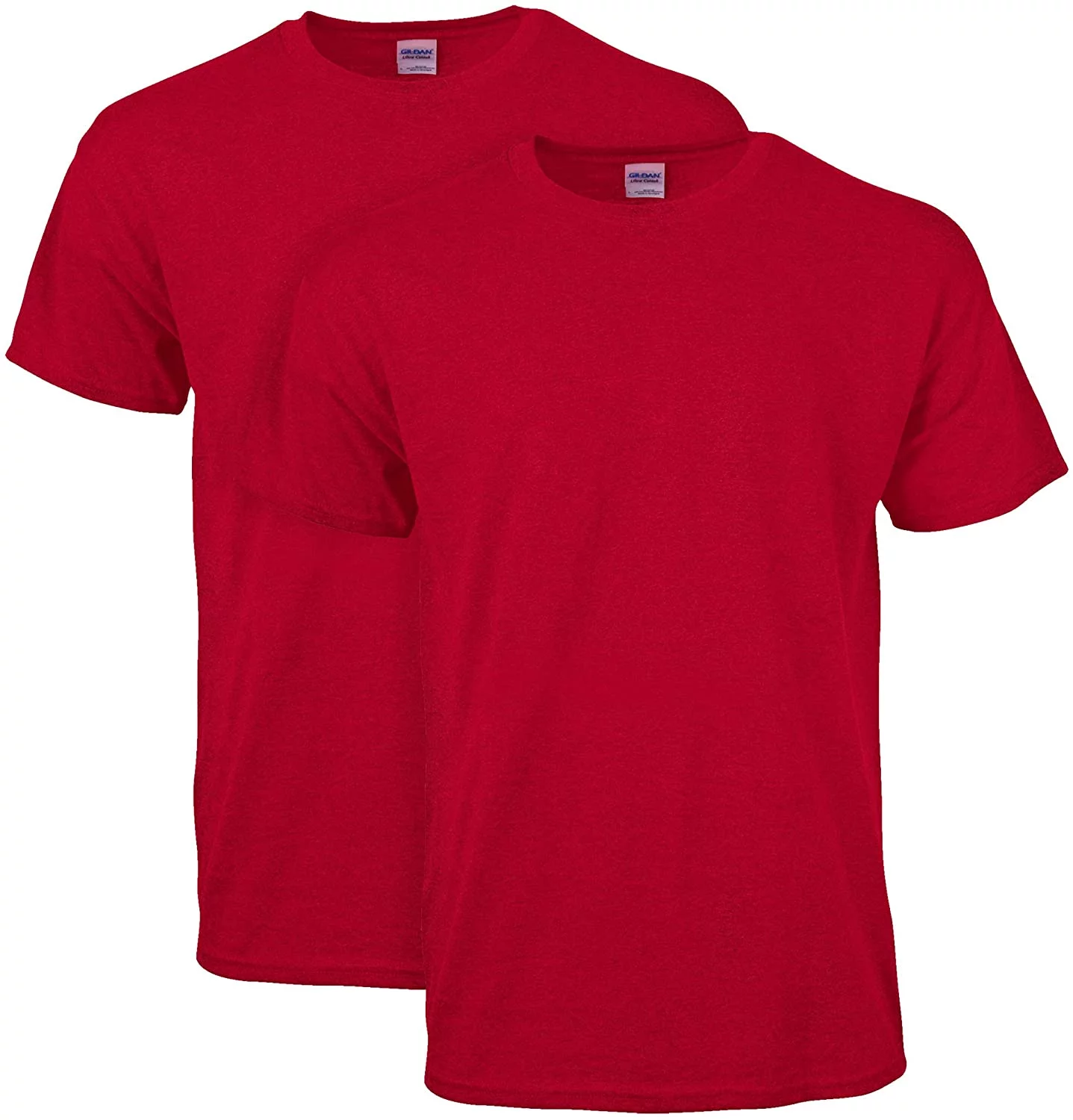 Gildan Mens Heavy Cotton T-Shirt, Style G5000, Multipack 2 Heather Red 2-pack XX-Large