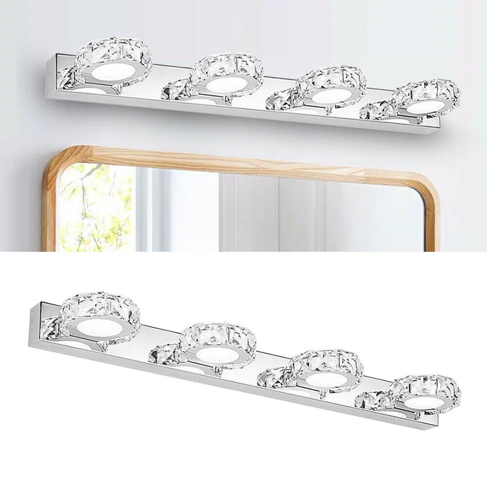 Miumaeov Modern Bathroom Vanity LED  Light Crystal Front Mirror Toilet Wall Lamp Make Up Light