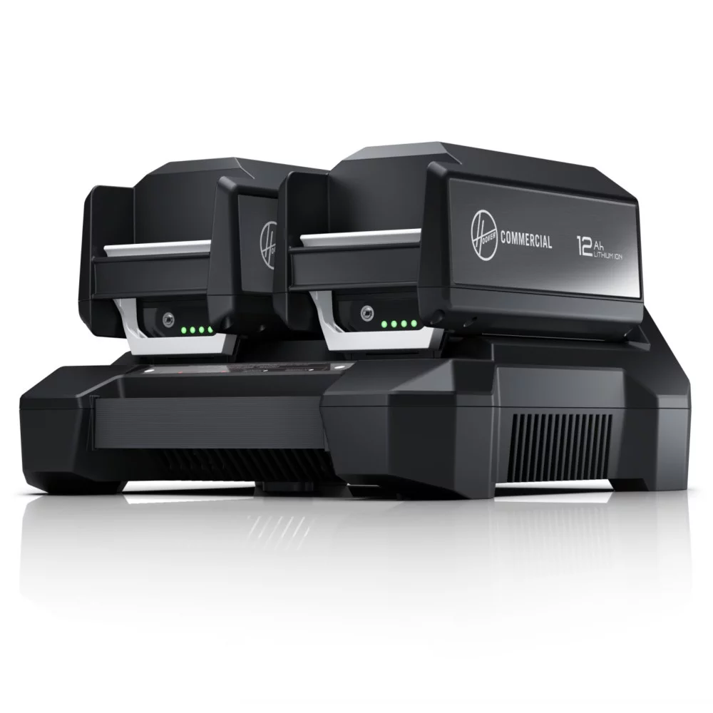 Hoover Commercial Vacuum 40V 12Ah Battery 2Pk And Dual Bay Charger Bundle