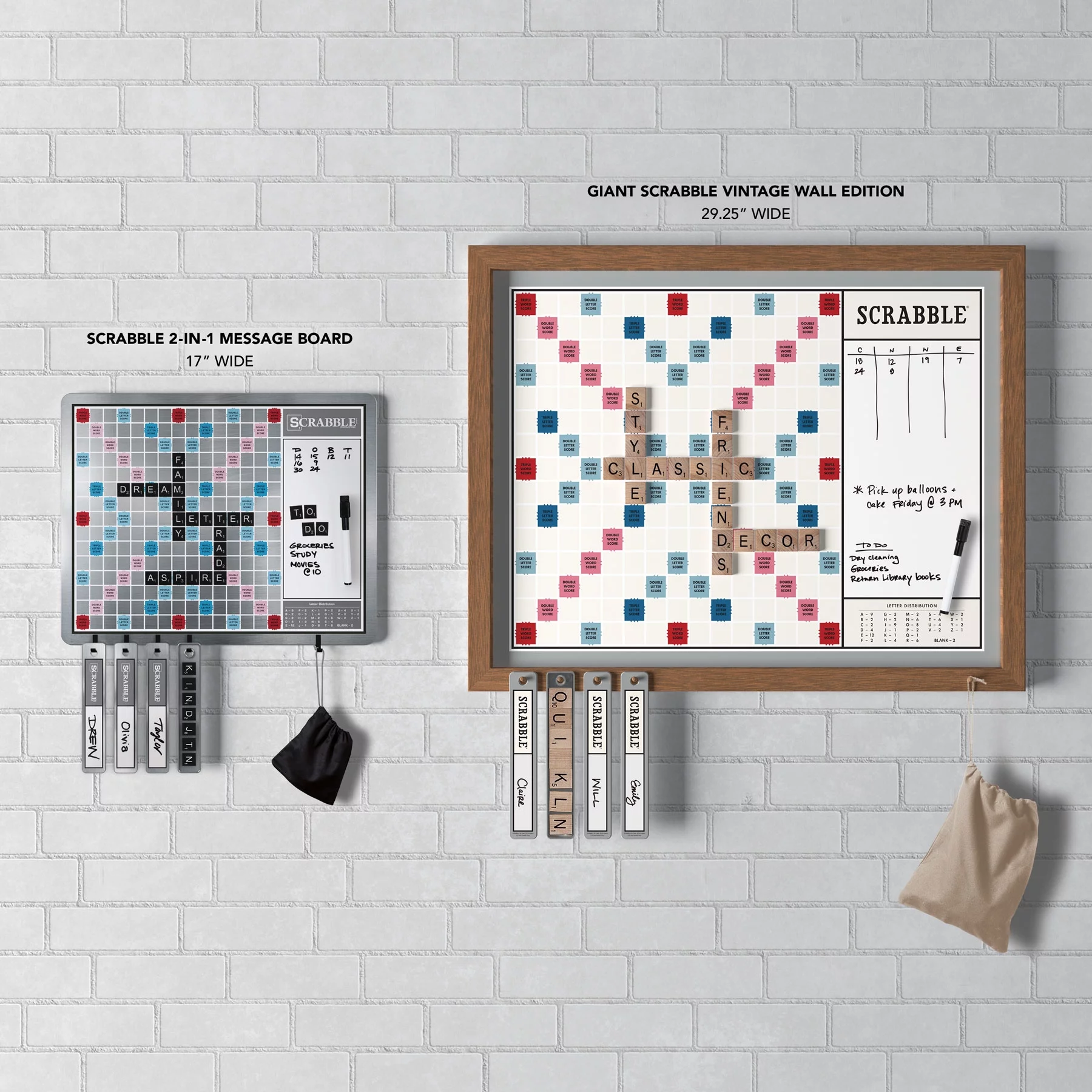 Winning Solutions Scrabble Deluxe 2-in-1 Wall Vintage Edition Board Game