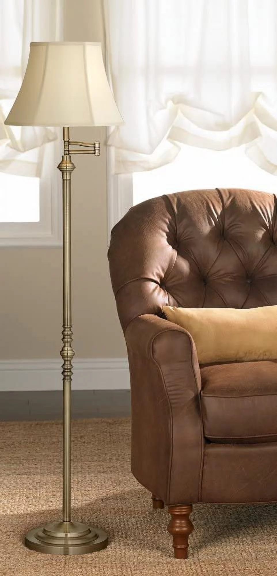 Montebello Traditional Adjustable Swing Arm Floor Lamp Standing 60