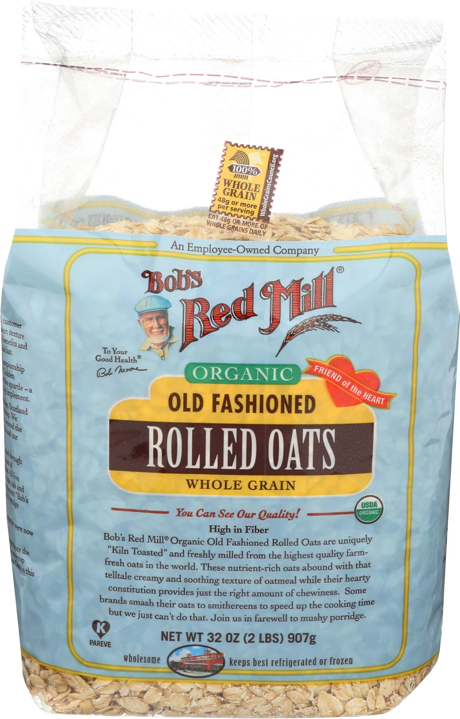 Bob,S Red Mill, Organic Old-Fashioned Rolled Oats, 32 Oz