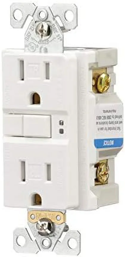 trsgf15w arrow tamper resistant duplex gfci receptacle, 125 vac, 15 a, 2 pole, 3 wire, white