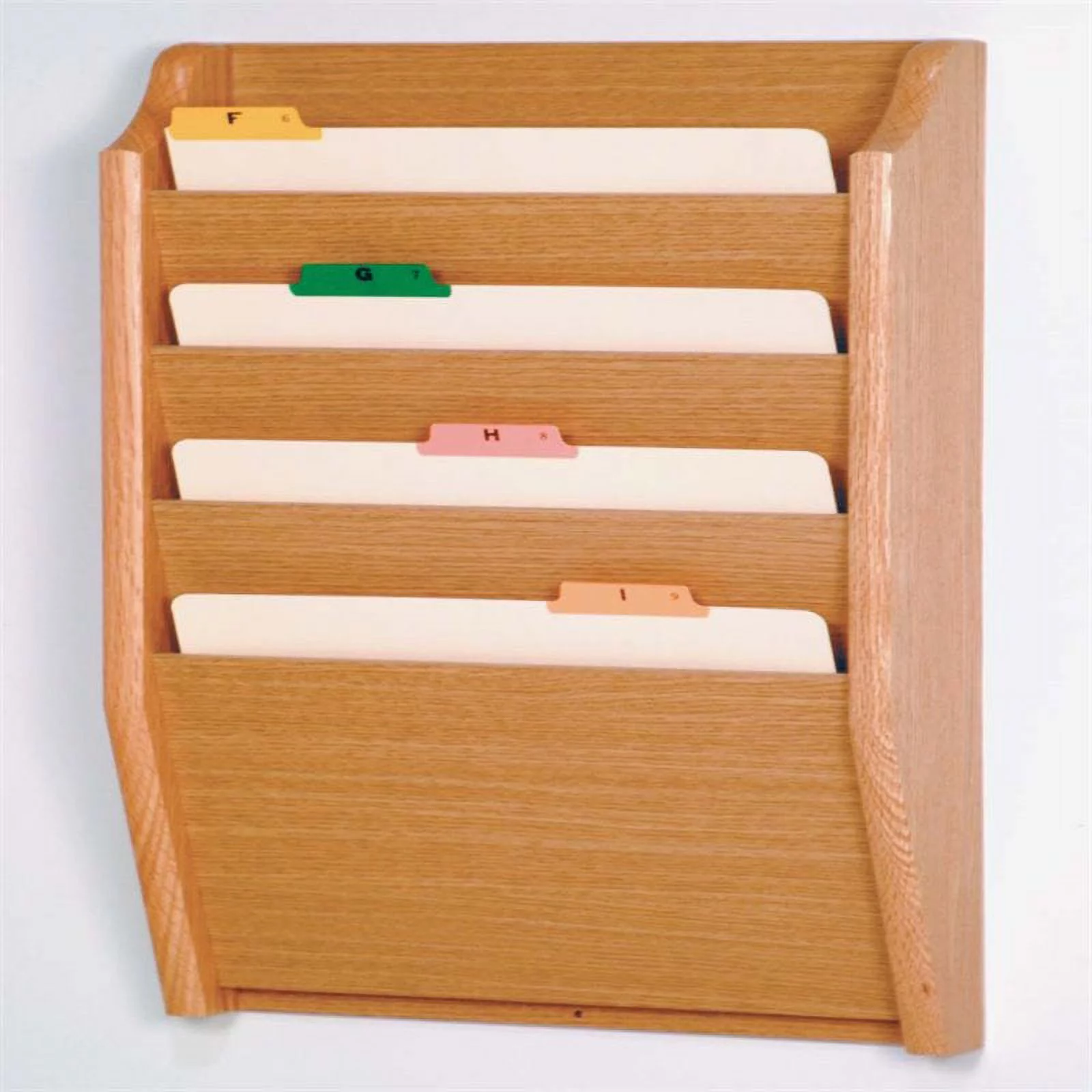 Scranton & Co 4 Pocket Legal Size Wall File Holder in Light Oak
