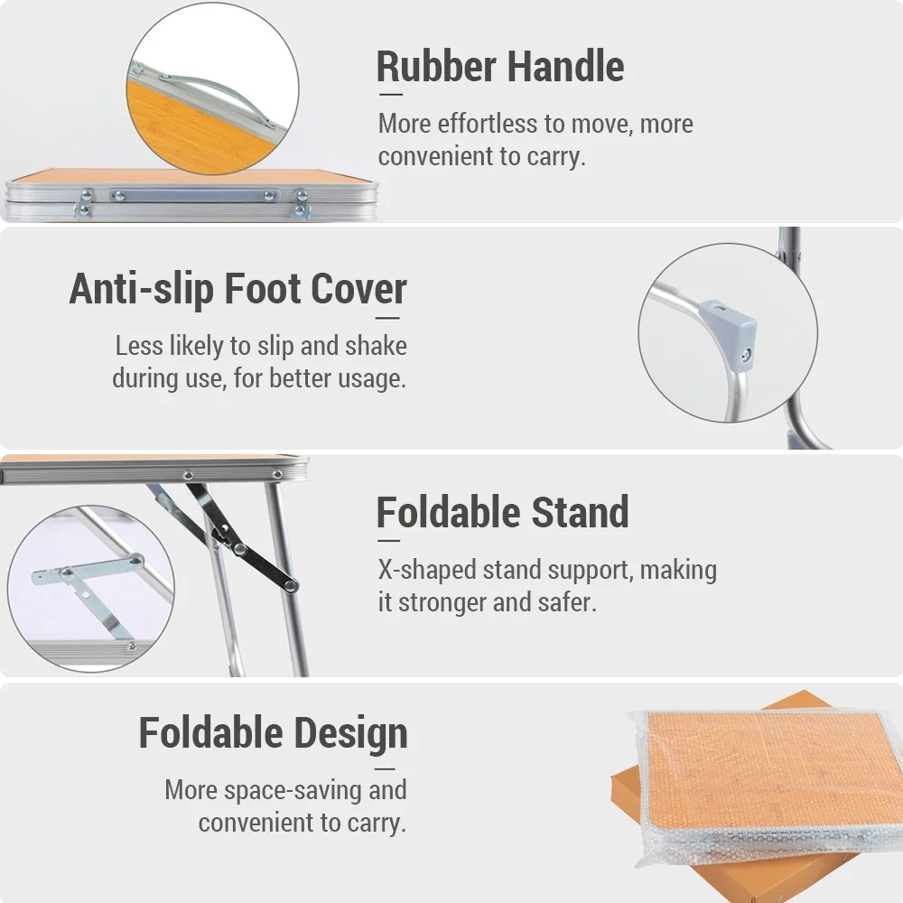 Folding Table,Portable Table Picnic Table Siuke Qisuo Mewmewcat