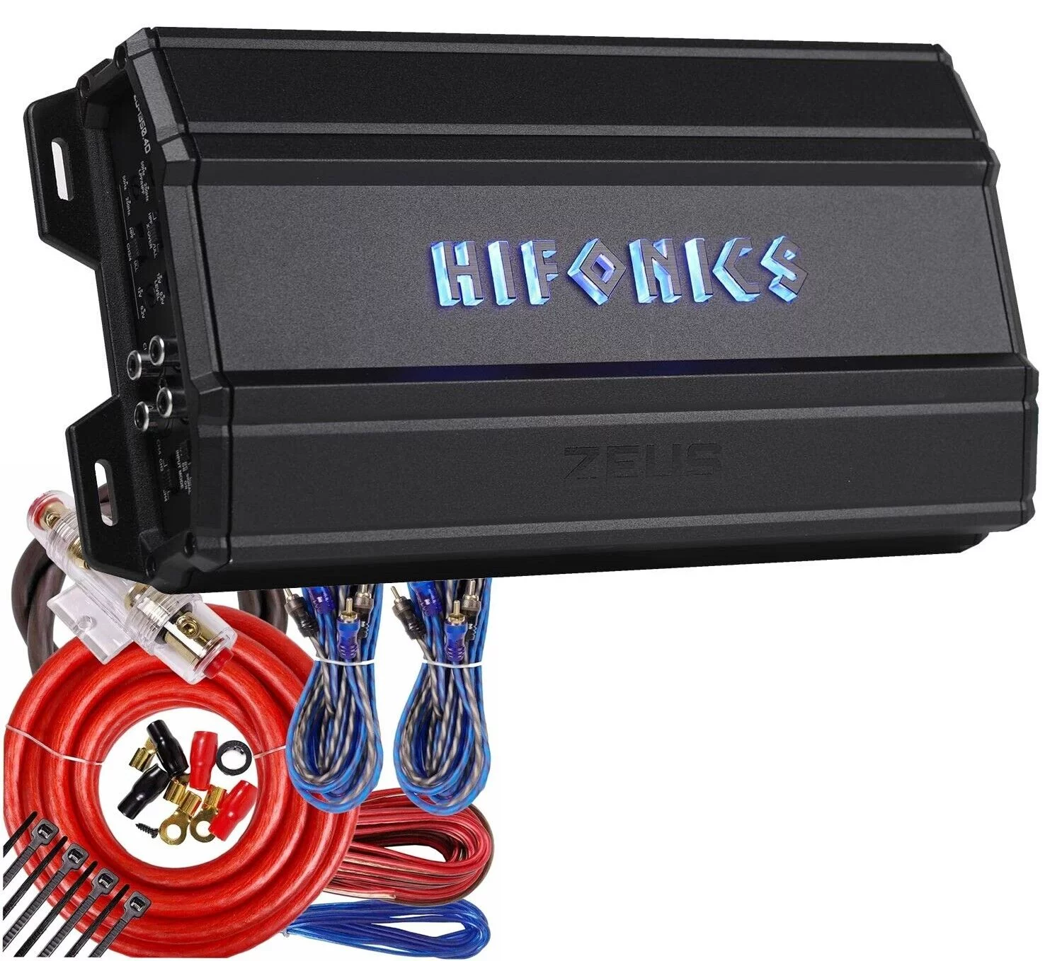 Hifonics ZD-1350.4D ZEUS DELTA 1350W MAX 4 Channel Car Amplifier + 4 Ch Amp Kit Bundle