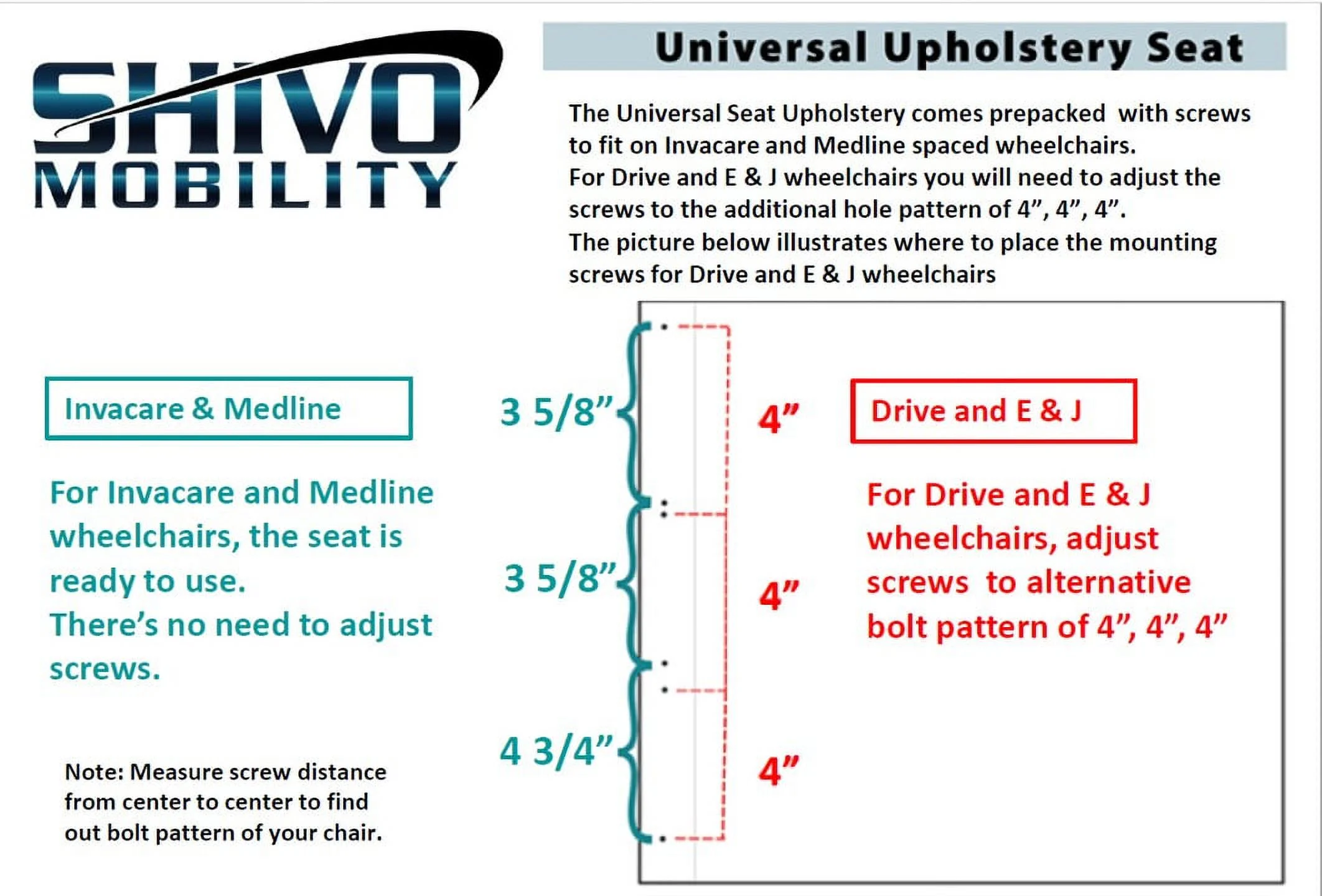 18x16 Universal SEAT Vinyl Upholstery For Wheelchairs. Fits on Invacare, Drive, E&J & Medline