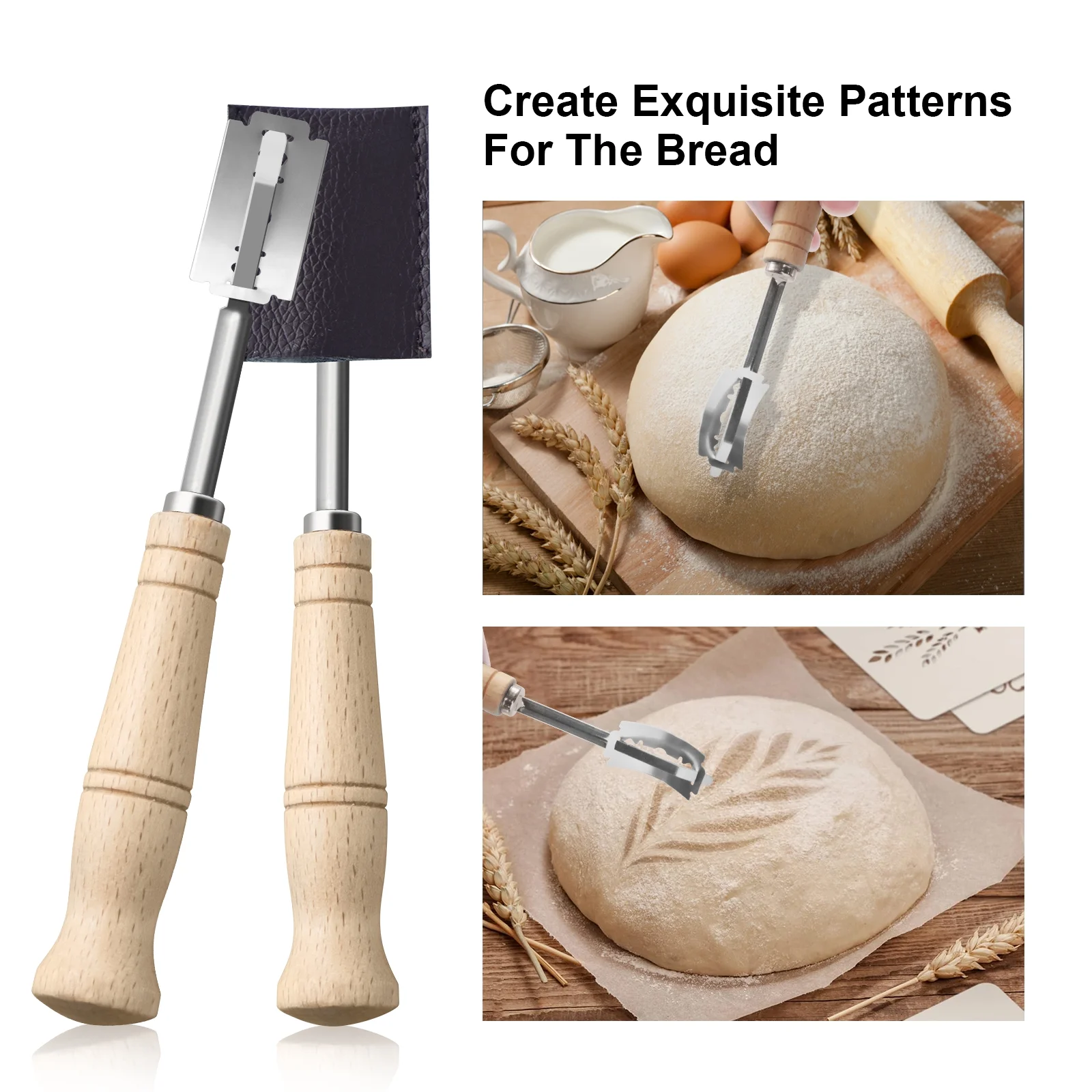 (5 Pcs) Sourdough Bread Baking Supplies Kit,Sourdough Starter Kit Including Silicone Bread Sling,Dough Scraper Basting,Dough Whisk,Basting Brush and Others