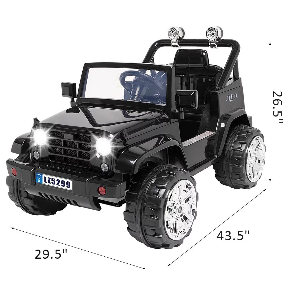 UBesGoo Ride-On Car Electric Car with 12V 7AH Battery Children Car Small Truck Dual Drive and 2.4G Remote Control Black