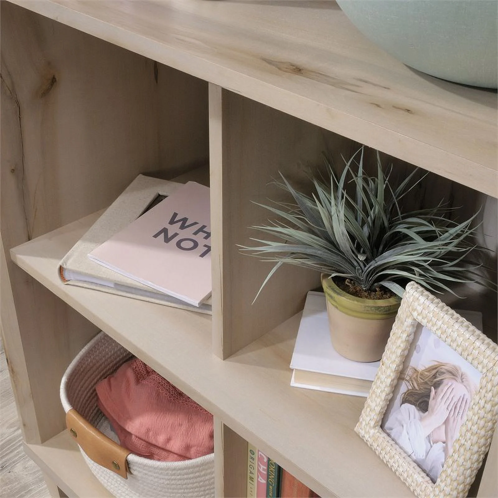 Pemberly Row Mid-Century Engineered Wood Bookcase in Pacific Maple