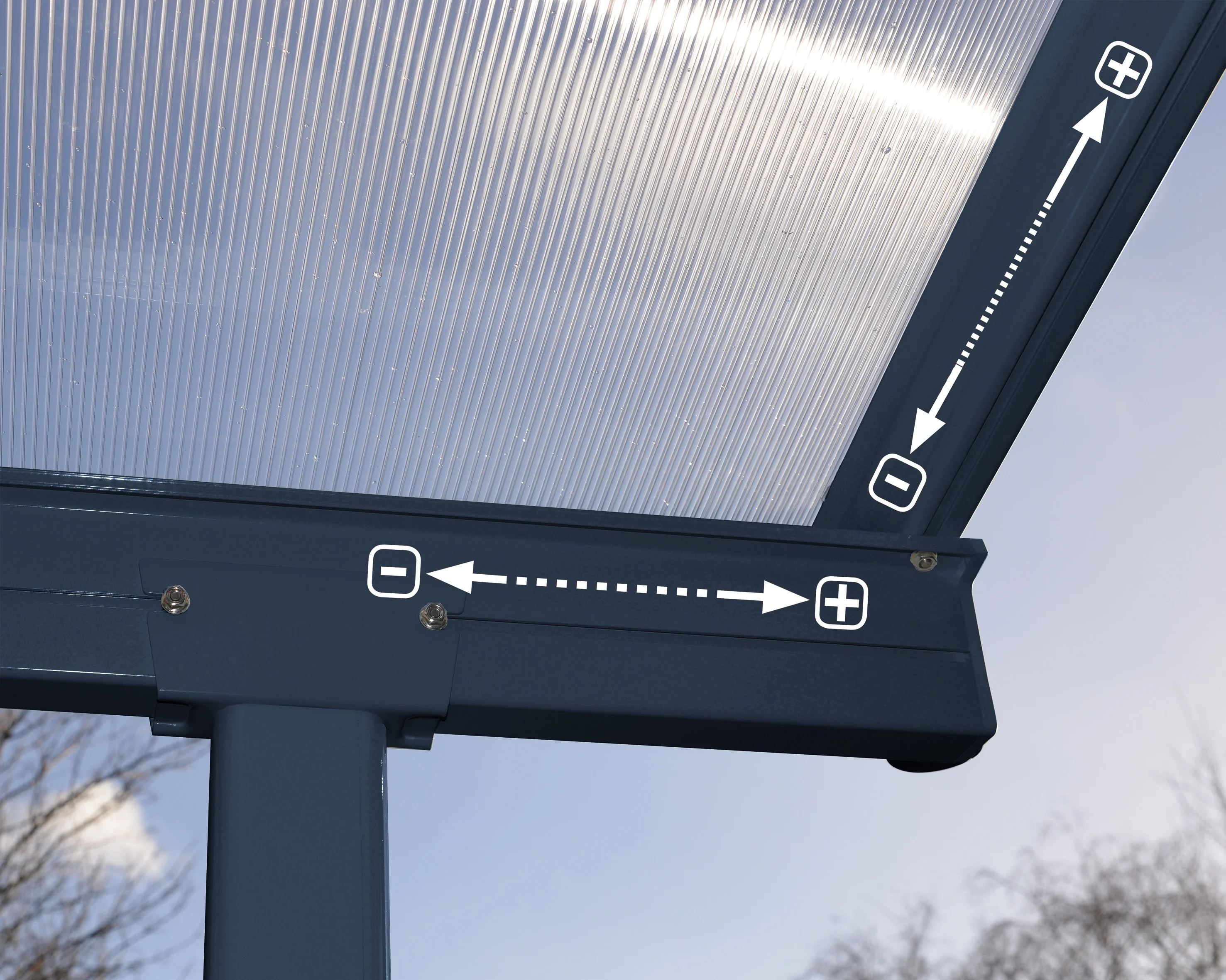 Palram - Canopia Sierra 7.5' x 7.5' Patio Cover - Gray/Clear