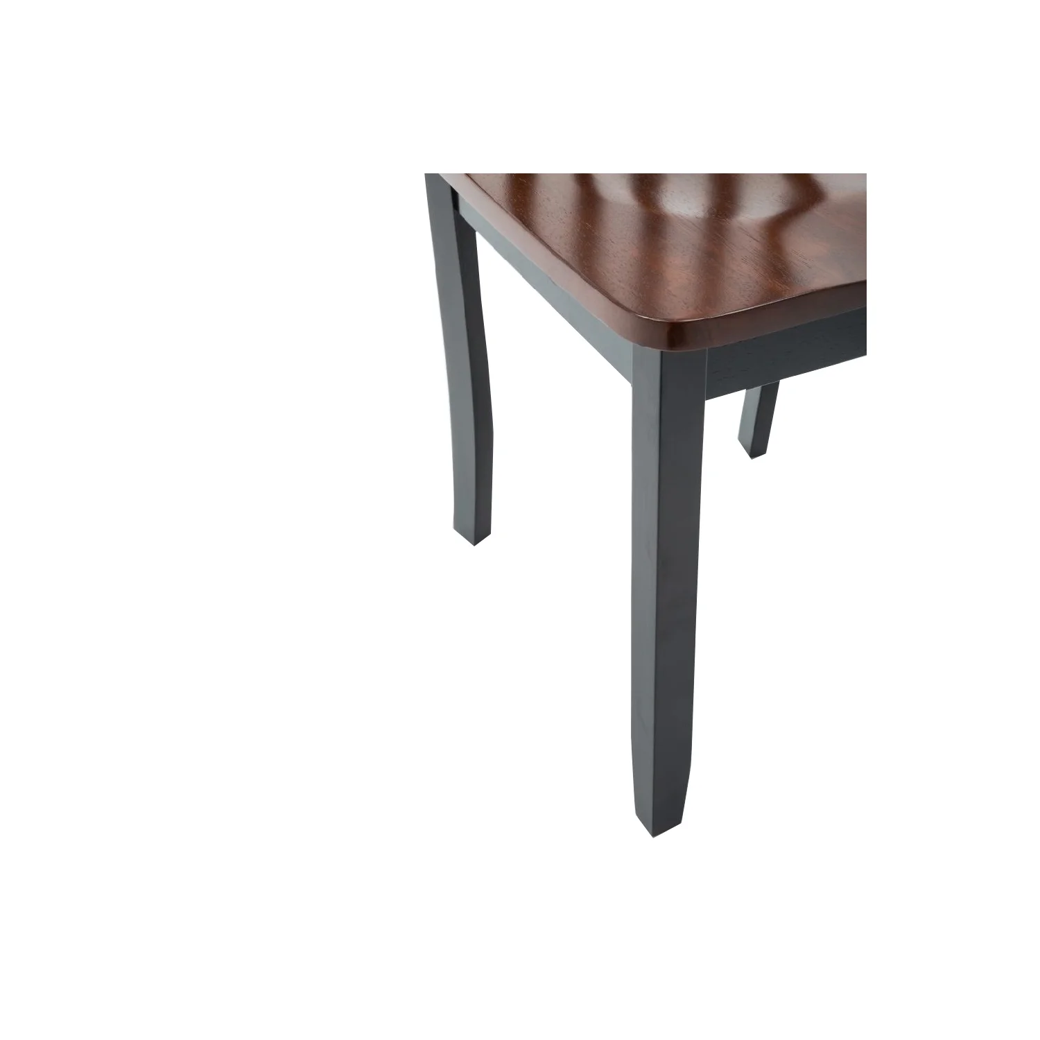 Maykoosh Artistic Accomplishment Wooden Seat Dining Chair With Slatted Backrest, Set Of 2, Brown And Black