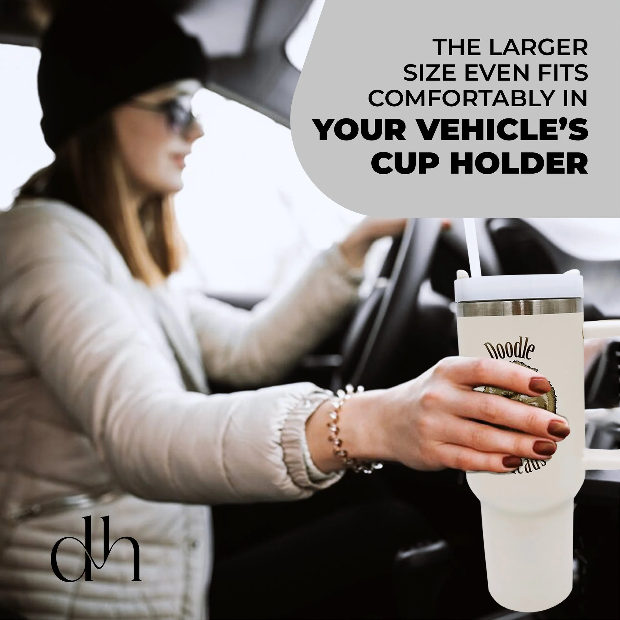 Stanley 40 Oz Doodle Heads Cup, Stainless Steel Vacuum Insulated Tumbler with Lid & Straw Travel Mug