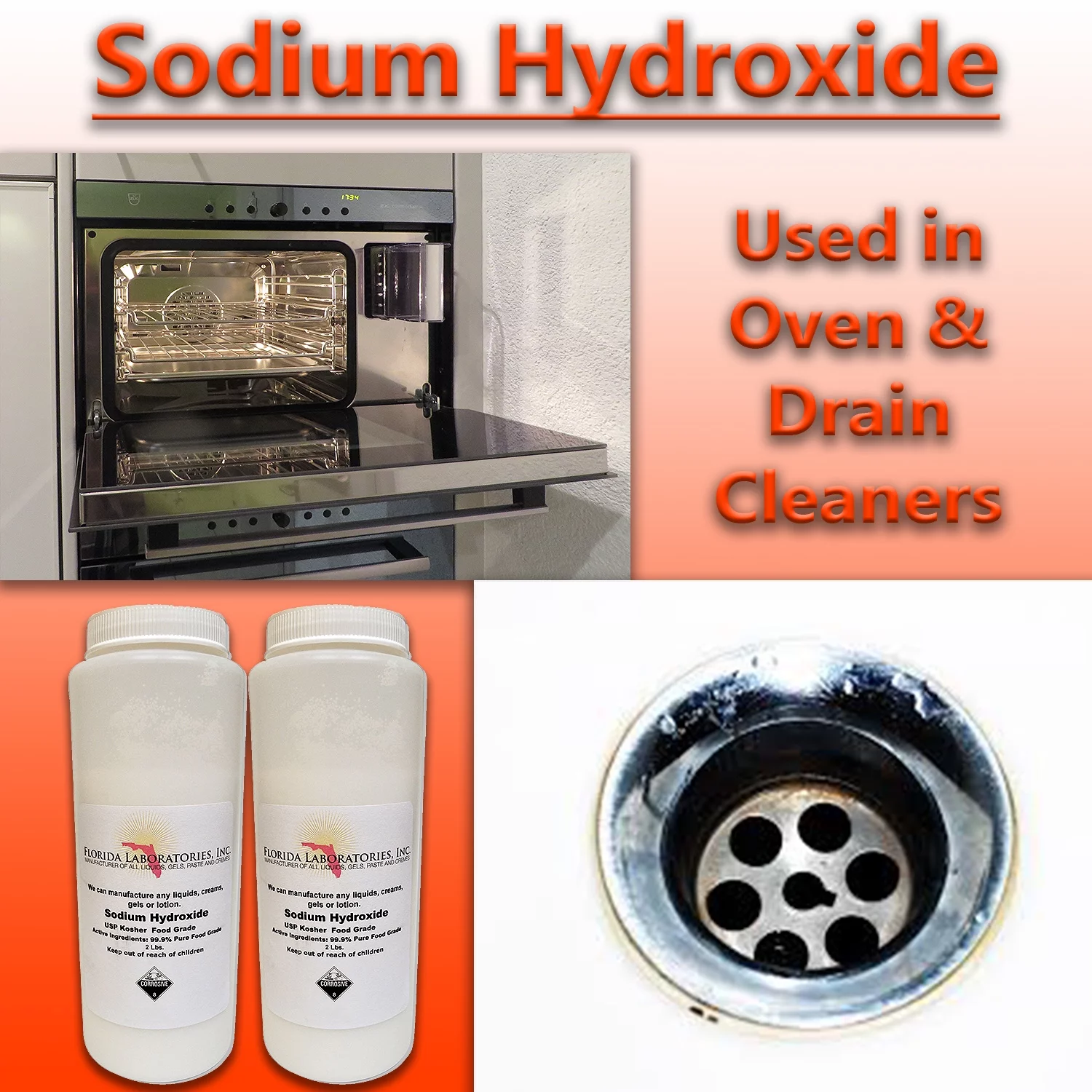 Sodium Hydroxide 99.9% Pure Food Grade Beads Caustic Soda lye 4 Lbs (Pounds)