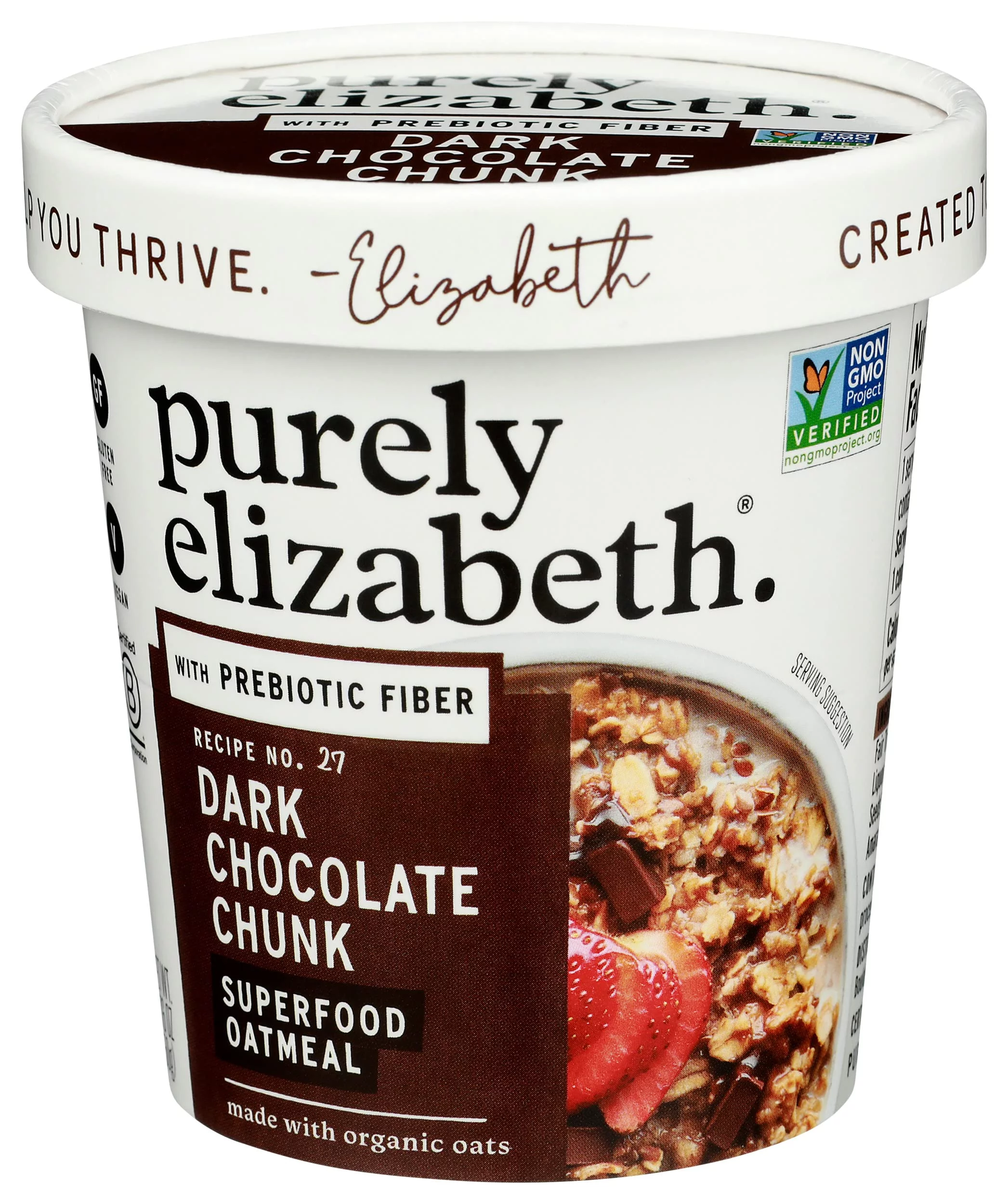 Purely Elizabeth Dark Chocolate Chunk Superfood Oatmeal Cup, 1.76 Oz
