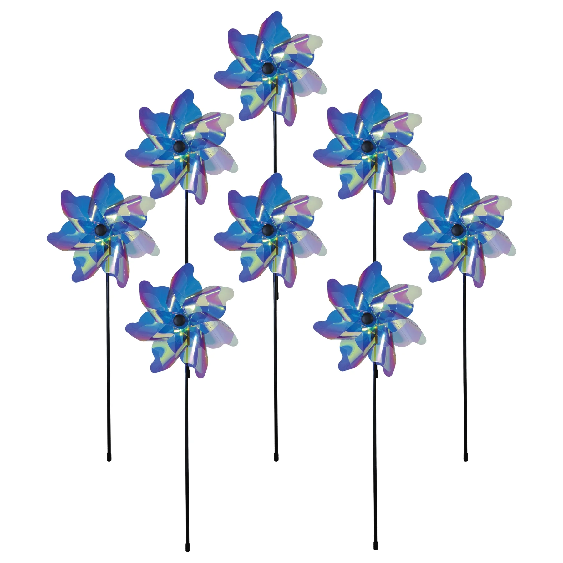 In the Breeze 2664 — 8-inch Iridescent Pinwheel Spinners (8 Pack) - Outdoor Garden Decor — Party Decoration Favor
