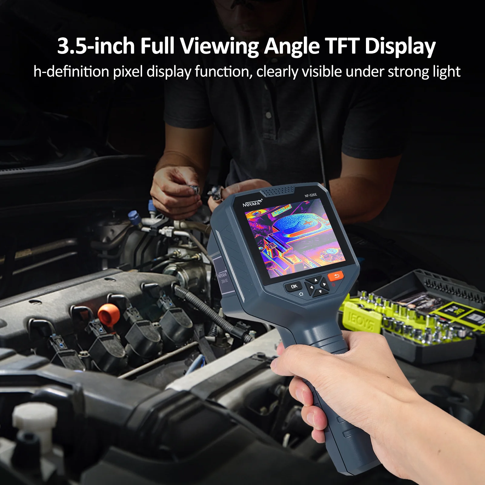 NOYAFA NF 526E Infrared Thermal Imager, Handheld IR Camera, 256 x 192 Resolution, 3.5 inch LCD Screen, Rechargeable