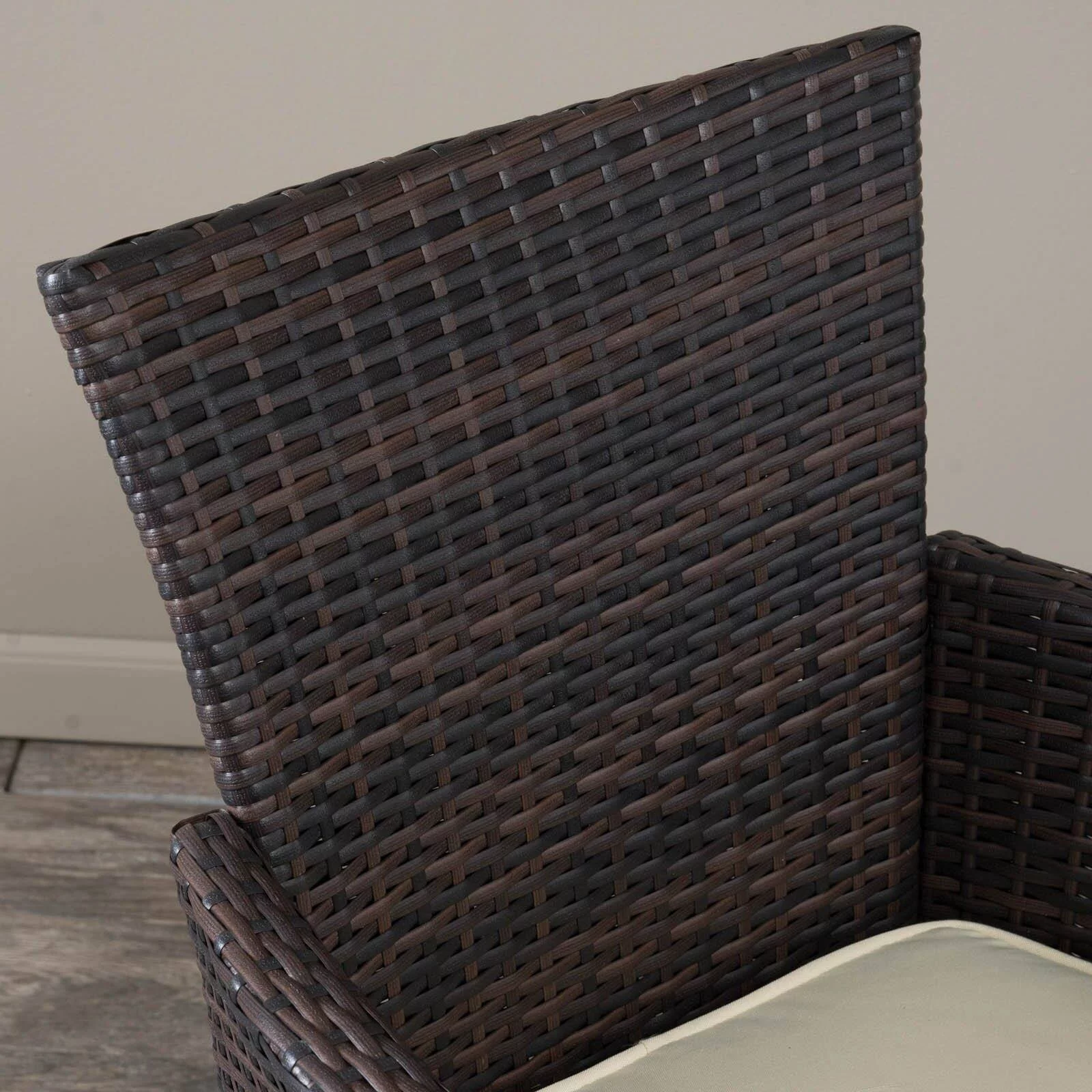 Madison Wicker 5 Piece Round Patio Dining Set with Cushions