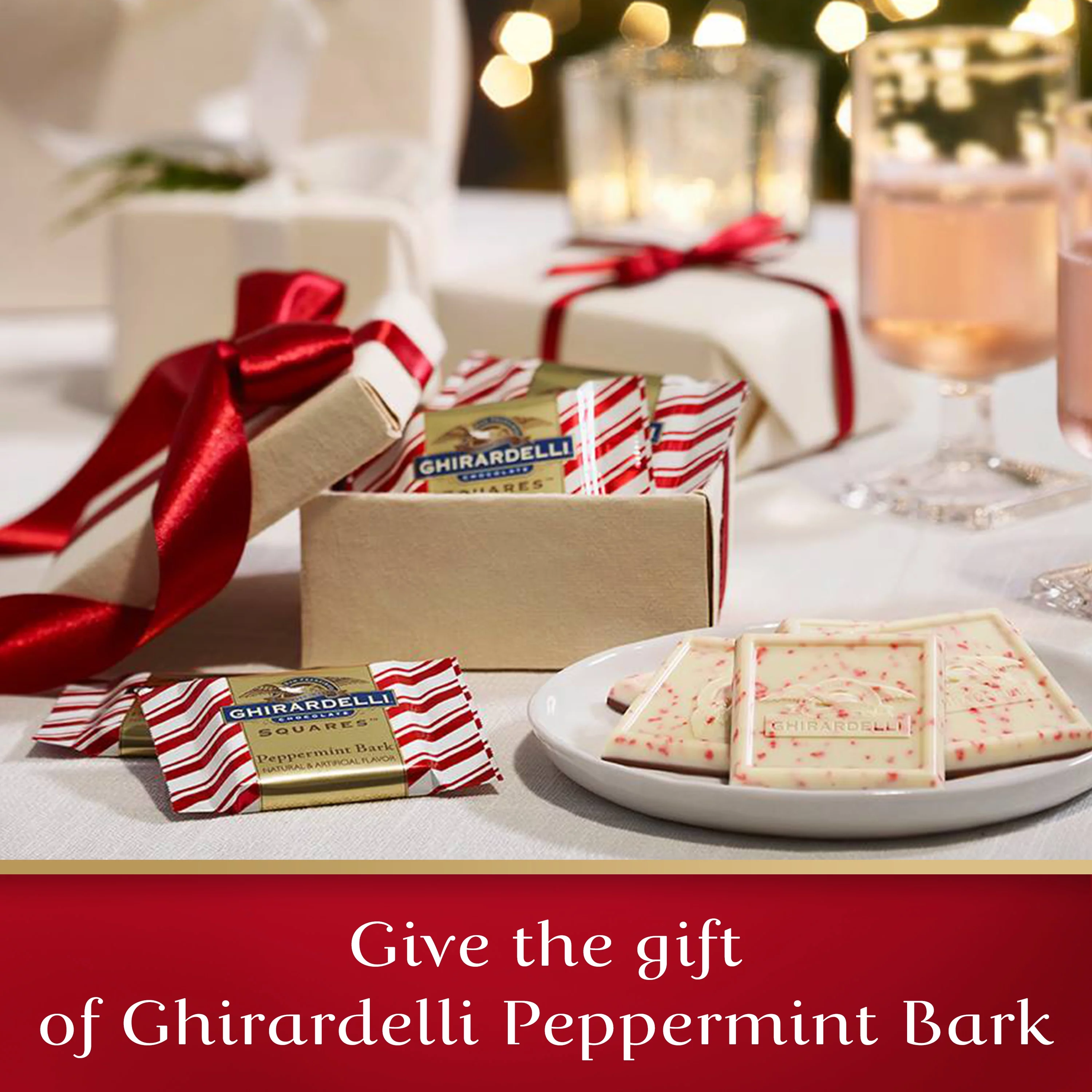 Ghirardelli Peppermint Bark Chocolate Squares, 0.83oz Bag