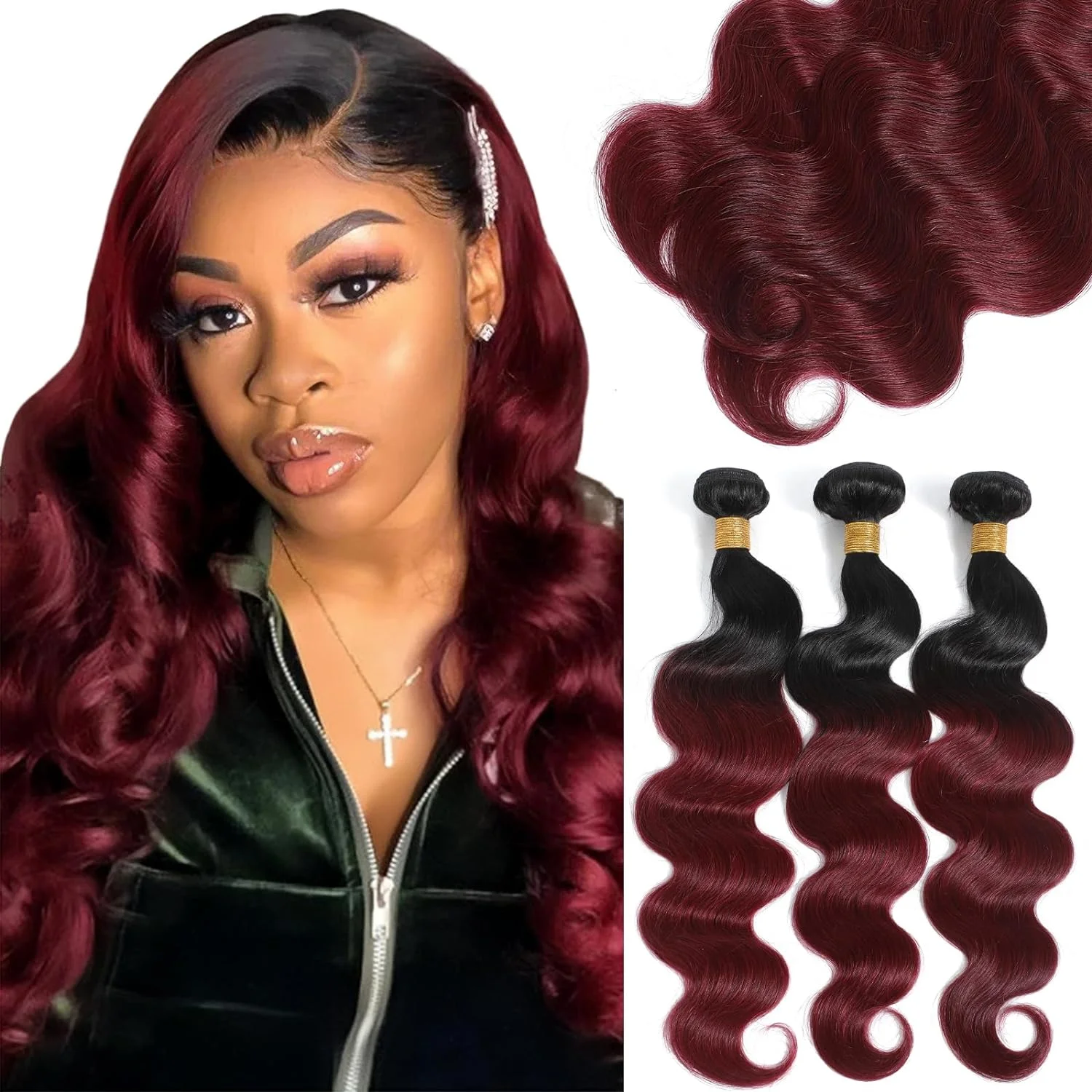 10A Ombre Brazilian Hair Body Wave (T1B/99J,18
