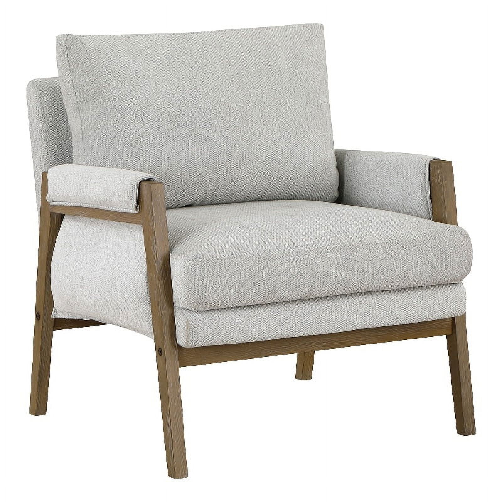 Faber Wood Frame Armchair in Smoke Gray Fabric