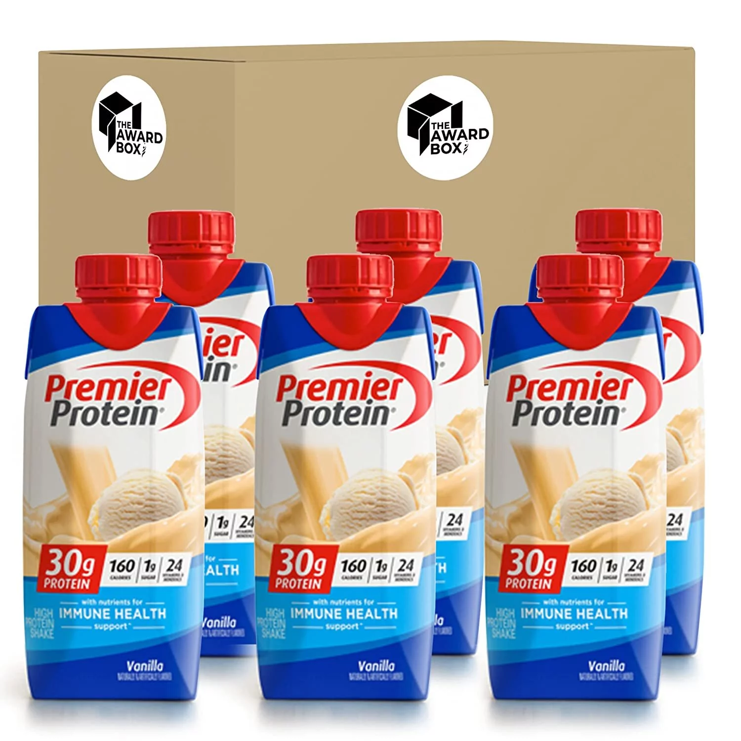 Premier Protein Shake Vanilla 11.5 fl oz  30g Protein - Pack of 6 in The Award Box Packaging