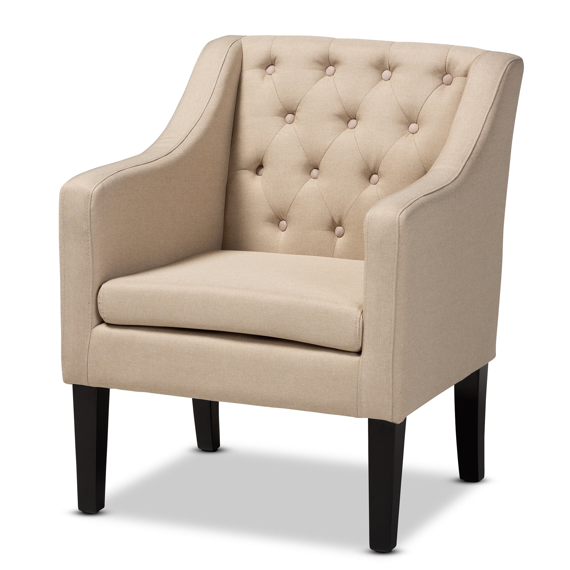 Baxton Studio Brittany Modern and Contemporary Beige Fabric Upholstered Club Chair