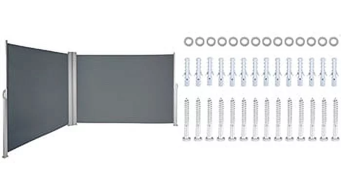 BENTISM Retractable Side Awning Patio Screen Retractable Fence 63x236inch Privacy Screen