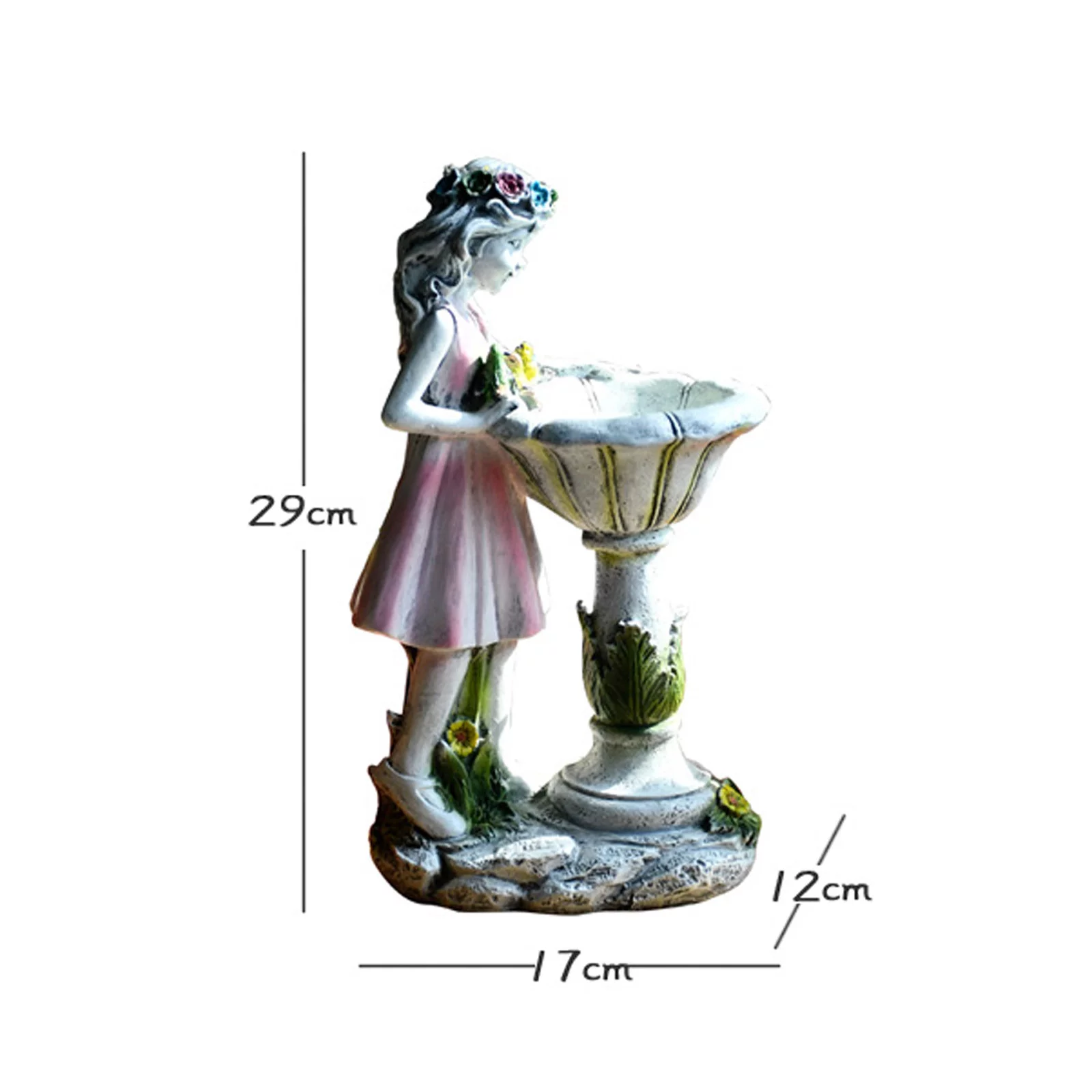 Fridja Angel Resin With Solar LED Light Garden Dwarf Dwarf Statue Decoration Garden Decor(12*17*29cm/4.7*6.7*11.4inch)
