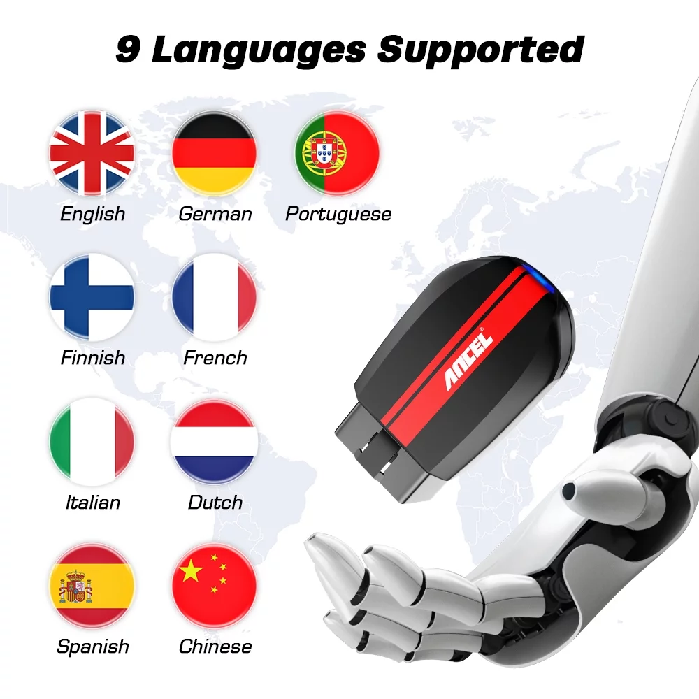 ANCEL BD200 OBD2 Scanner Bluetooth - Code Reader & Check Engine Diagnostic Scan Tools with Car Battery Test, Exclusive App On iOS & Android, Wireless OBDII Adapter Works for 1996 & Newer Vehicles