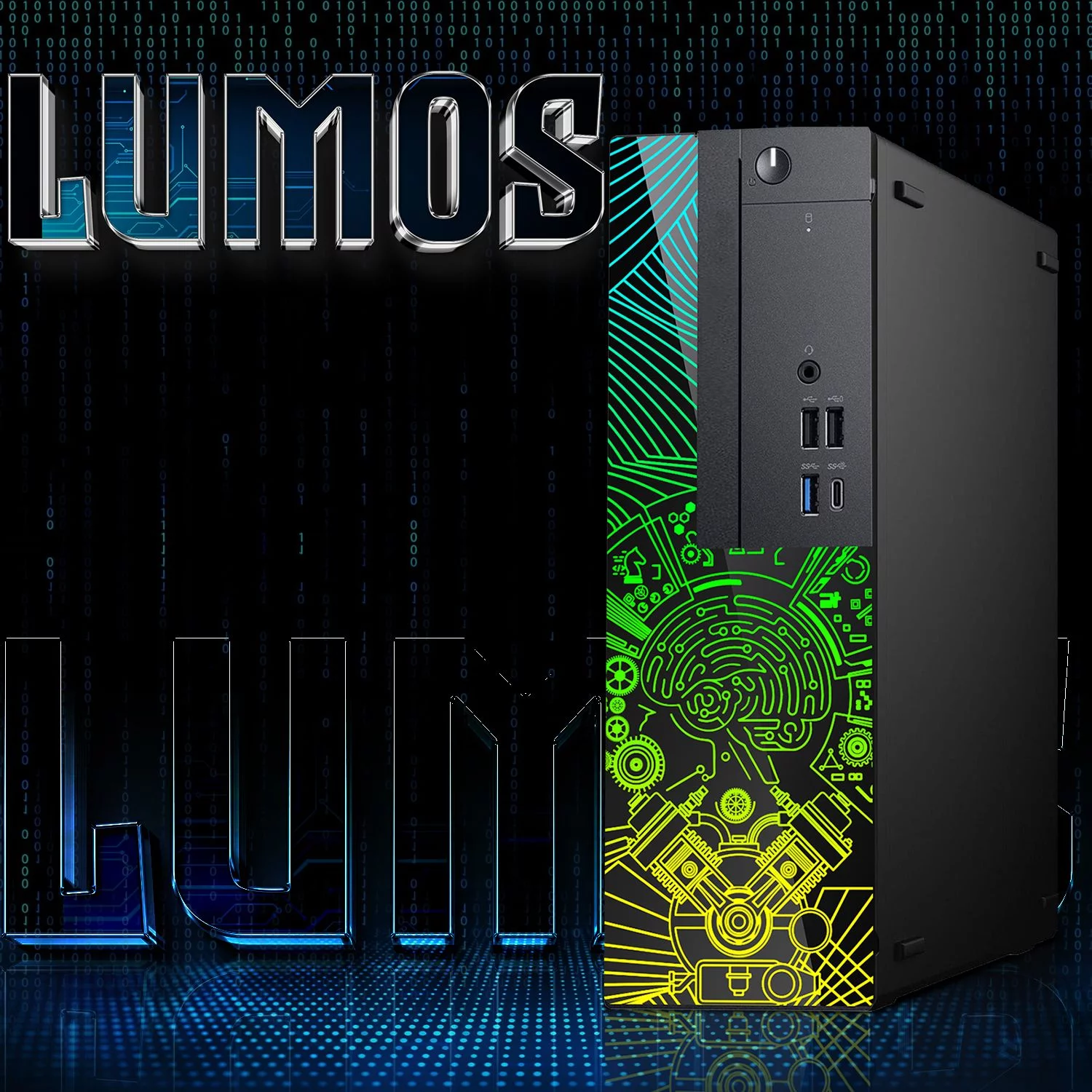 Restored Lumos 8 Gaming Desktop PC, Intel Core i7, AMD RX 6400 4GB DDR6, 16GB RAM, 512GB SSD + 2TB HDD, 27 Inch 165hz Gaming Monitor, RGB Front Panel 385 patterns, RGB Kit, Win 10 Pro (Refurbished)