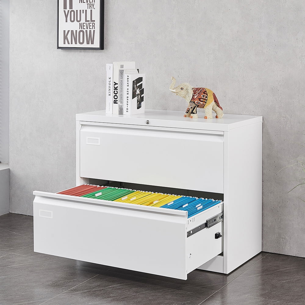 JOLLY JAUNTS 2 Drawer Lateral File Cabinet, Spacious Steel Filing Cabinet with Keys Locked, Secure and Stable Storage Cabinet for Letter, Legal, A4