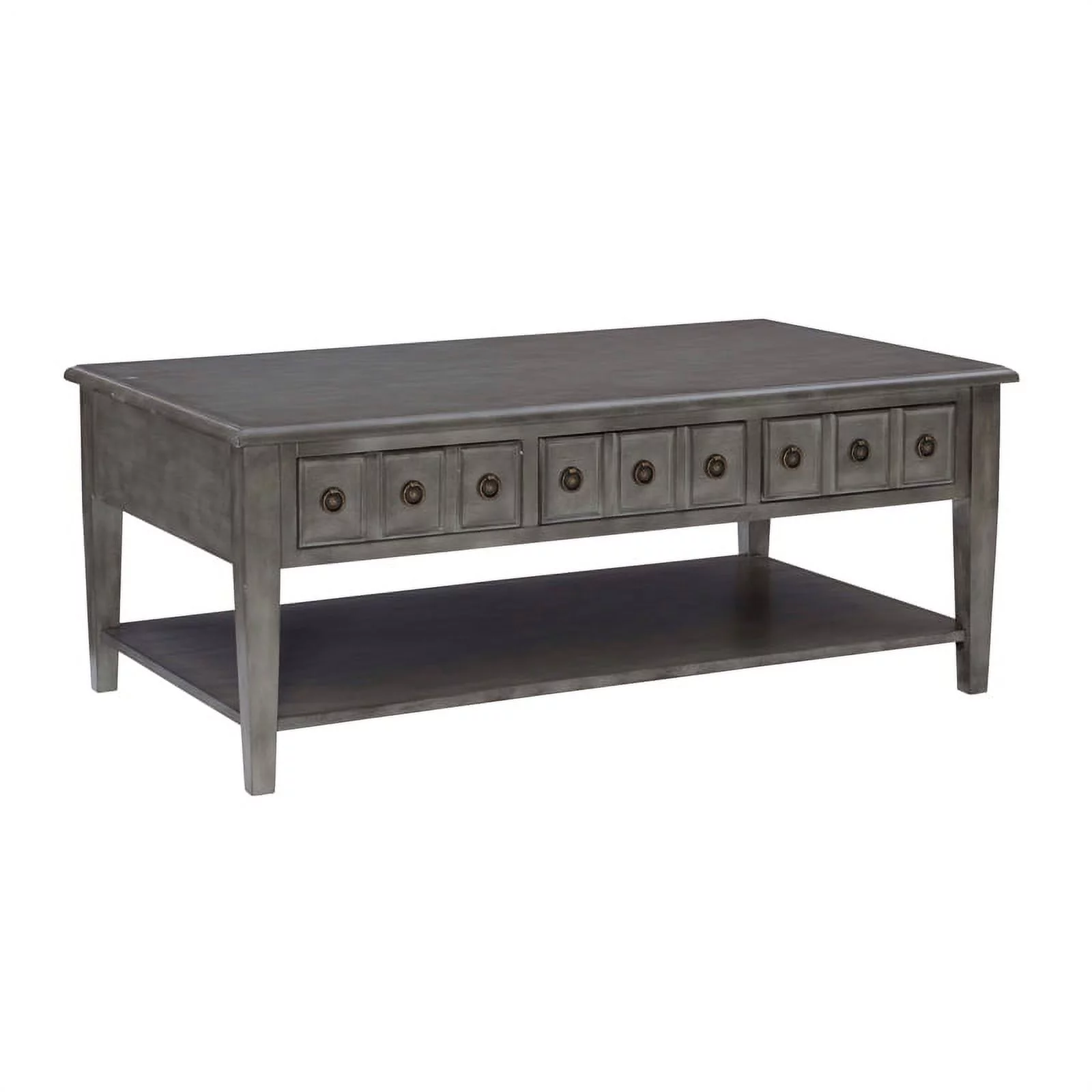 Home Square 3-Piece Set with 2 Accent Tables and Coffee Table in Gray