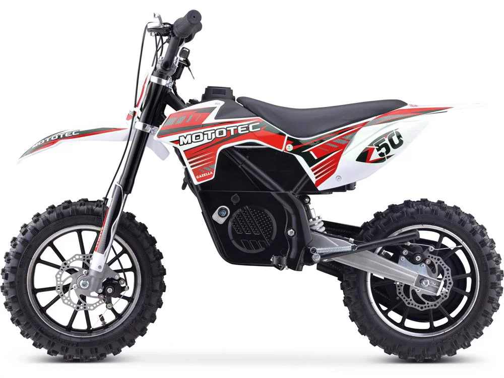 MotoTec 24V 500w Gazella Electric Dirt Bike, Red